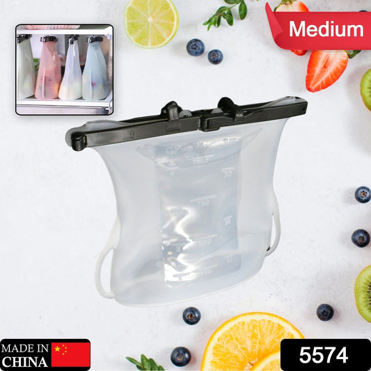 Reusable Silicone Food Storage Bag Set Leakproof Lock Reusable Flat Bottom Freezer Bags, Sandwich Bags, Silicone Food Grade Kids Snack Bags, BPA Free Microwave Dishwasher Safe (1 Pc) - infinityexculsivestore.com