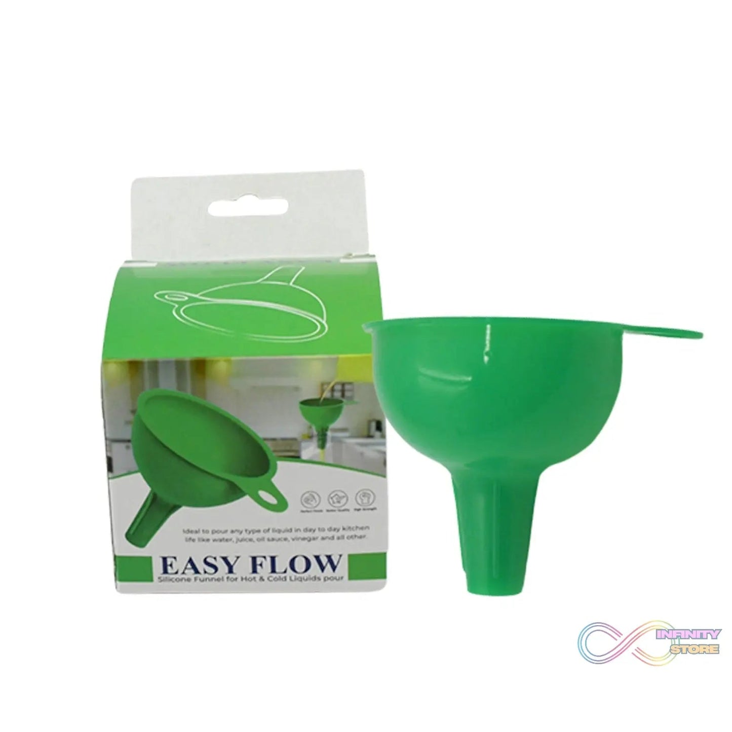 Silicone Funnel For Pouring Oil, Sauce, Water, Juice And Small Food - Grains (1 Pc Green) - infinityexculsivestore.com