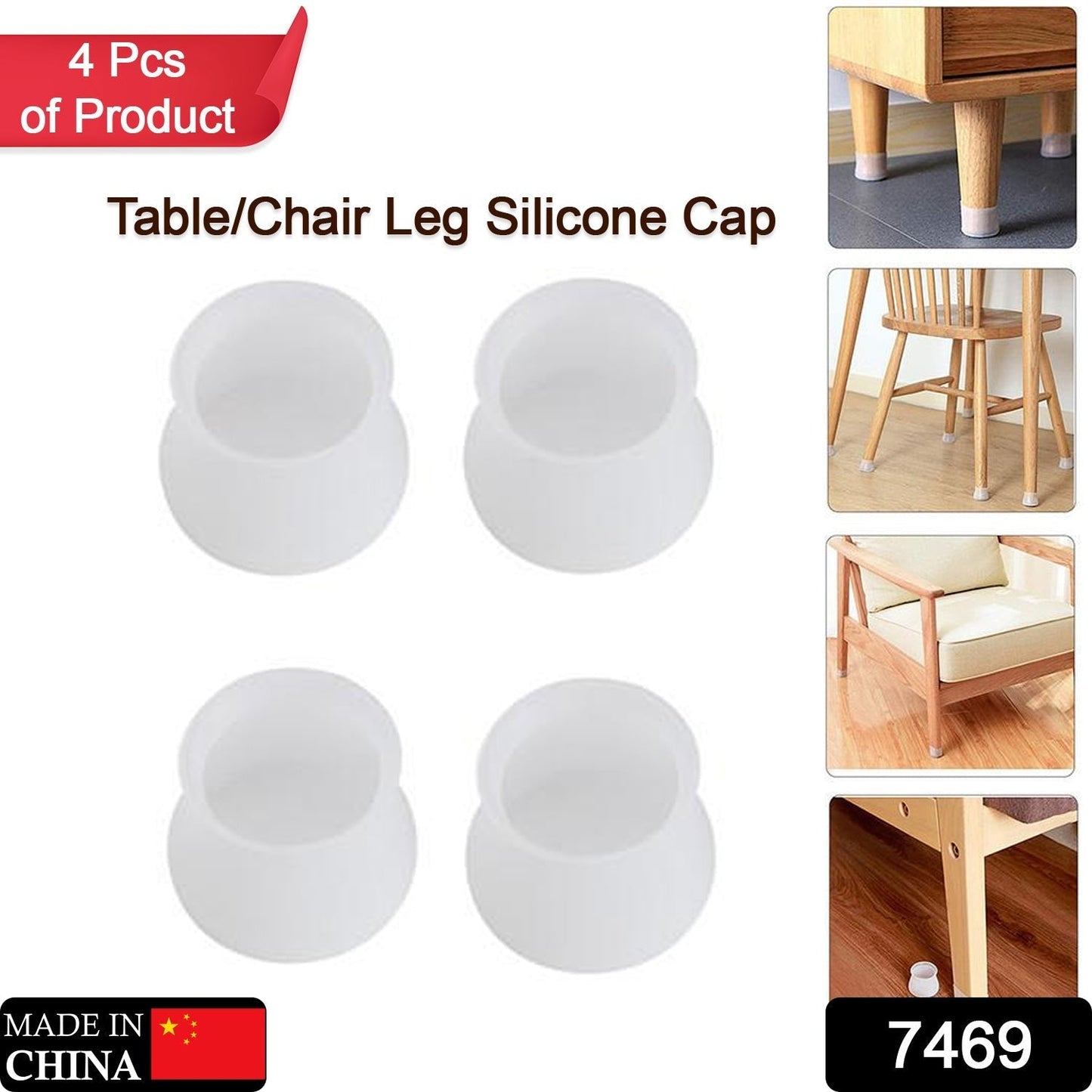 Silicone Furniture Feet Pads for Chair Legs (4 Pcs) - infinityexculsivestore.com