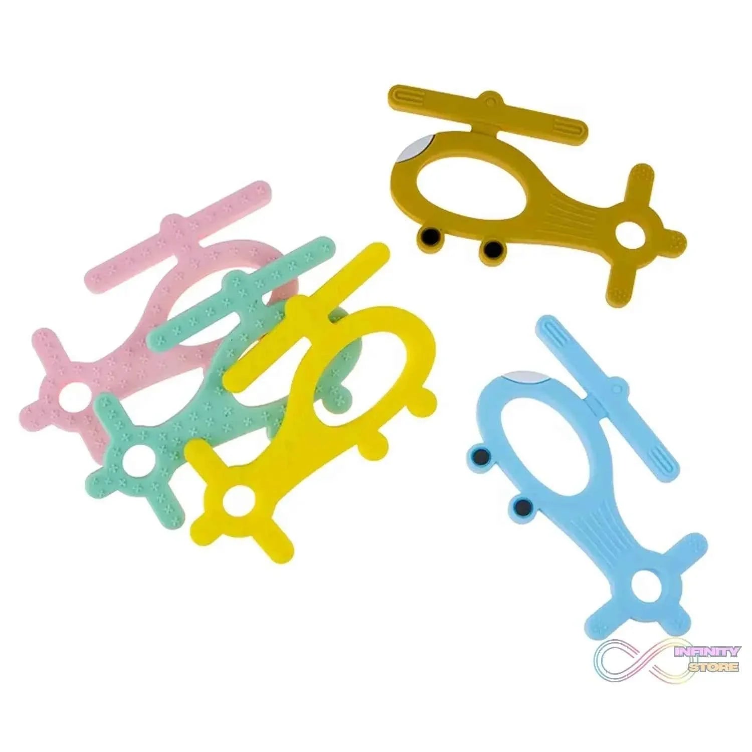 Silicone Helicopter Shape Teether for Baby (1 Pc / Mix Color) - infinityexculsivestore.com