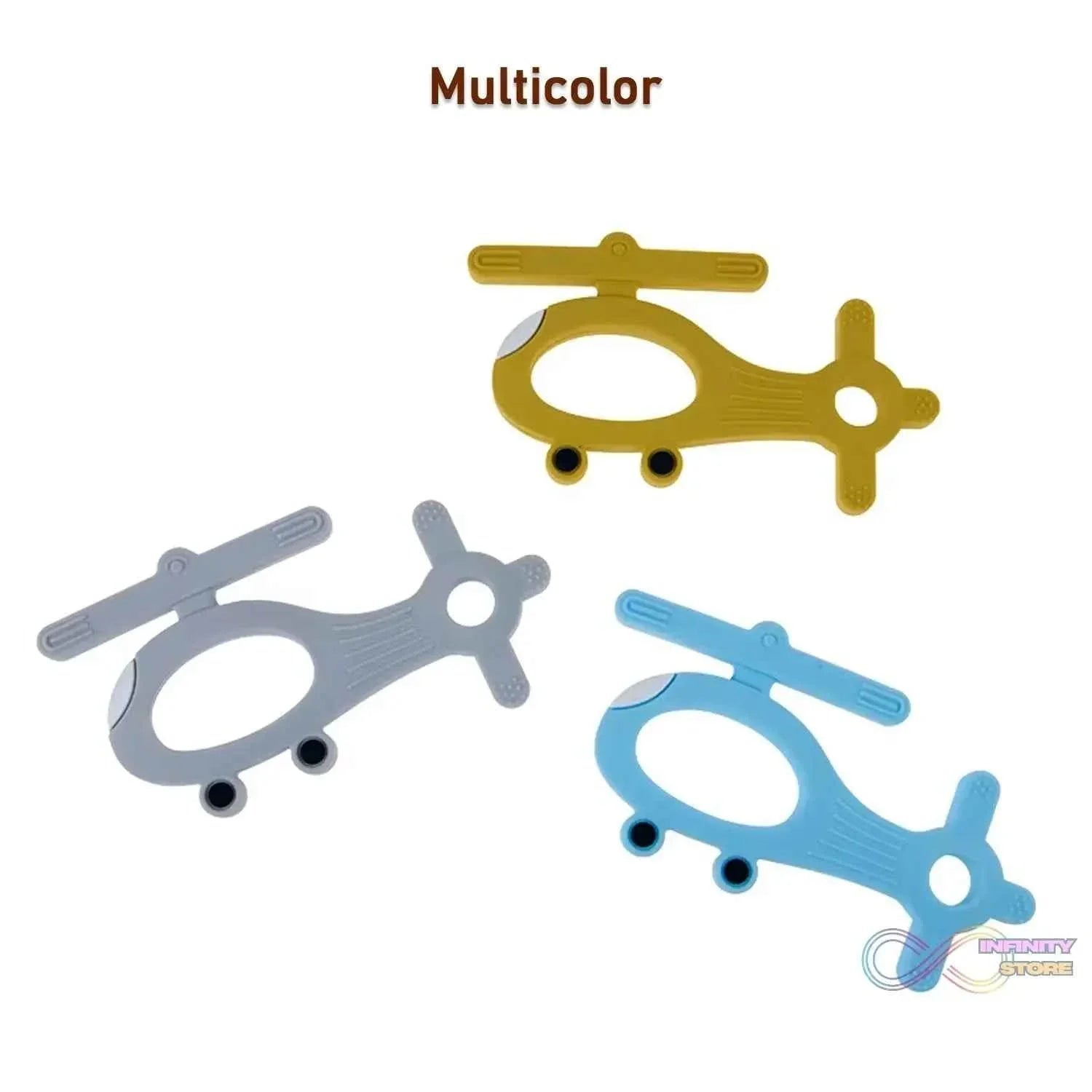 Silicone Helicopter Shape Teether for Baby (1 Pc / Mix Color) - infinityexculsivestore.com