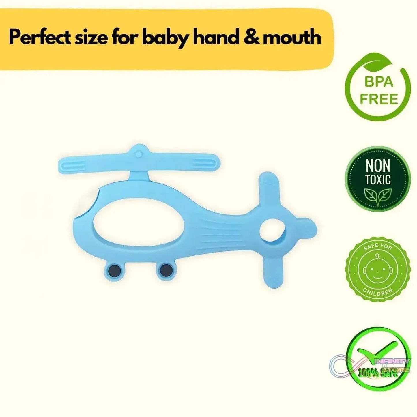 Silicone Helicopter Shape Teether for Baby (1 Pc / Mix Color) - infinityexculsivestore.com
