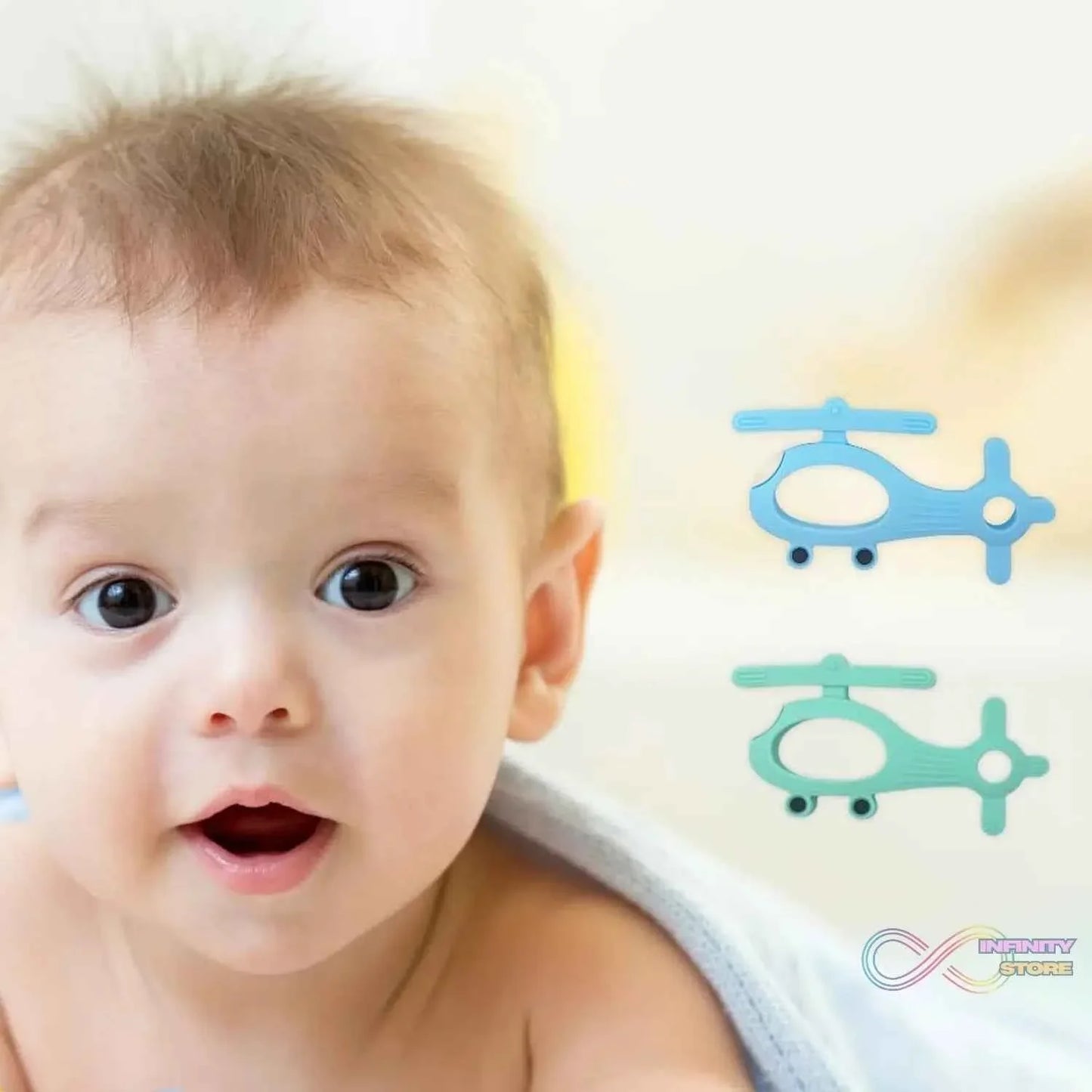Silicone Helicopter Shape Teether for Baby (1 Pc / Mix Color) - infinityexculsivestore.com