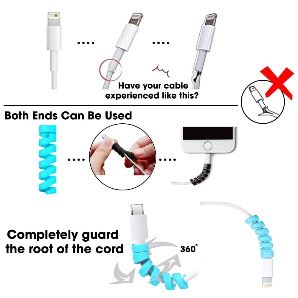 Silicone Highly Flexible Spiral Cable Wire Protector - infinityexculsivestore.com