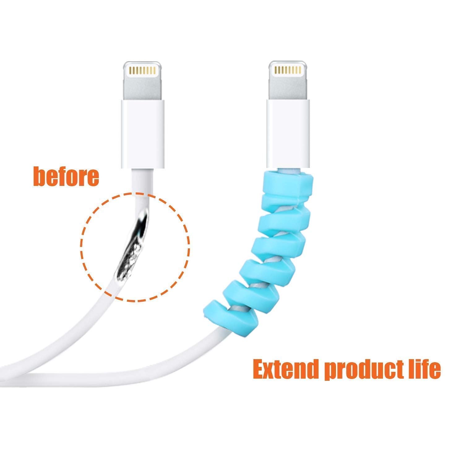 Silicone Highly Flexible Spiral Cable Wire Protector - infinityexculsivestore.com