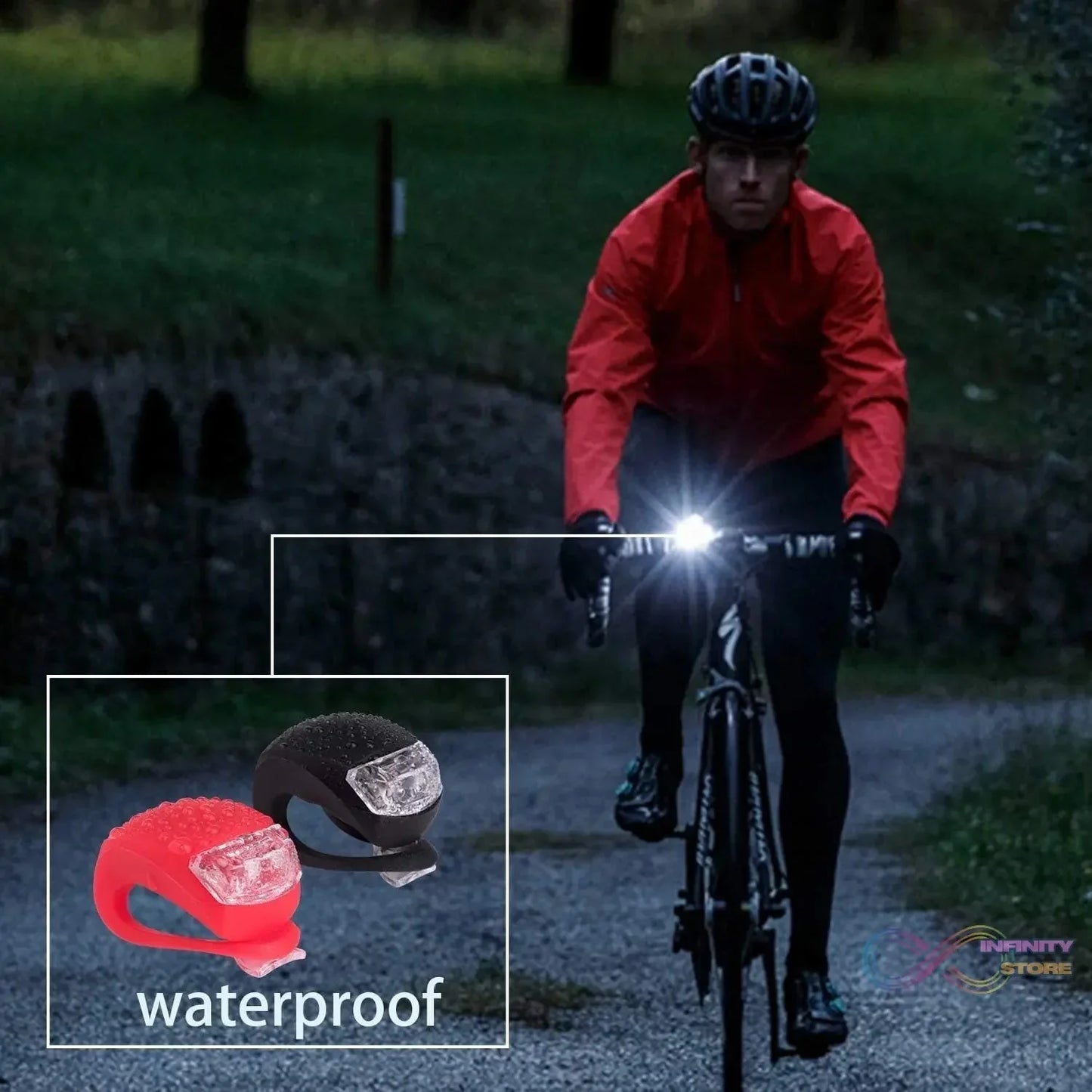 Silicone LED Bike Light Set (2 Pcs Set) - infinityexculsivestore.com