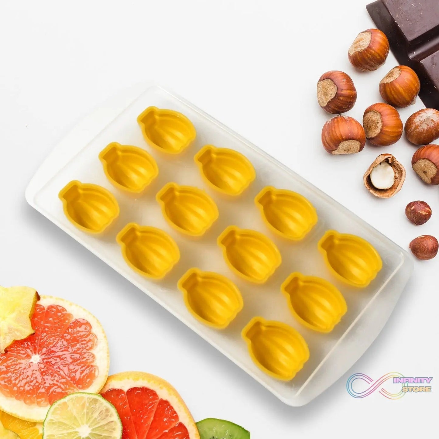 Silicone Mold Ice Cube Tray Creative Sweet Multi Type Ice Tray , Ice Cube Trays Multi Fruit Shape Ice Tray (1 Pc) - infinityexculsivestore.com