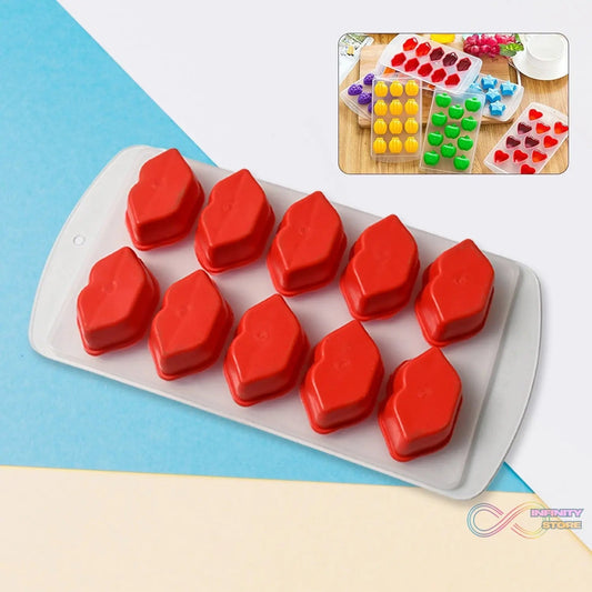 Silicone Mold Ice Cube Tray Creative Sweet Multi Type Ice Tray, Ice Cube Trays Multi Fruit Shape Ice Tray (1 Pc) - infinityexculsivestore.com