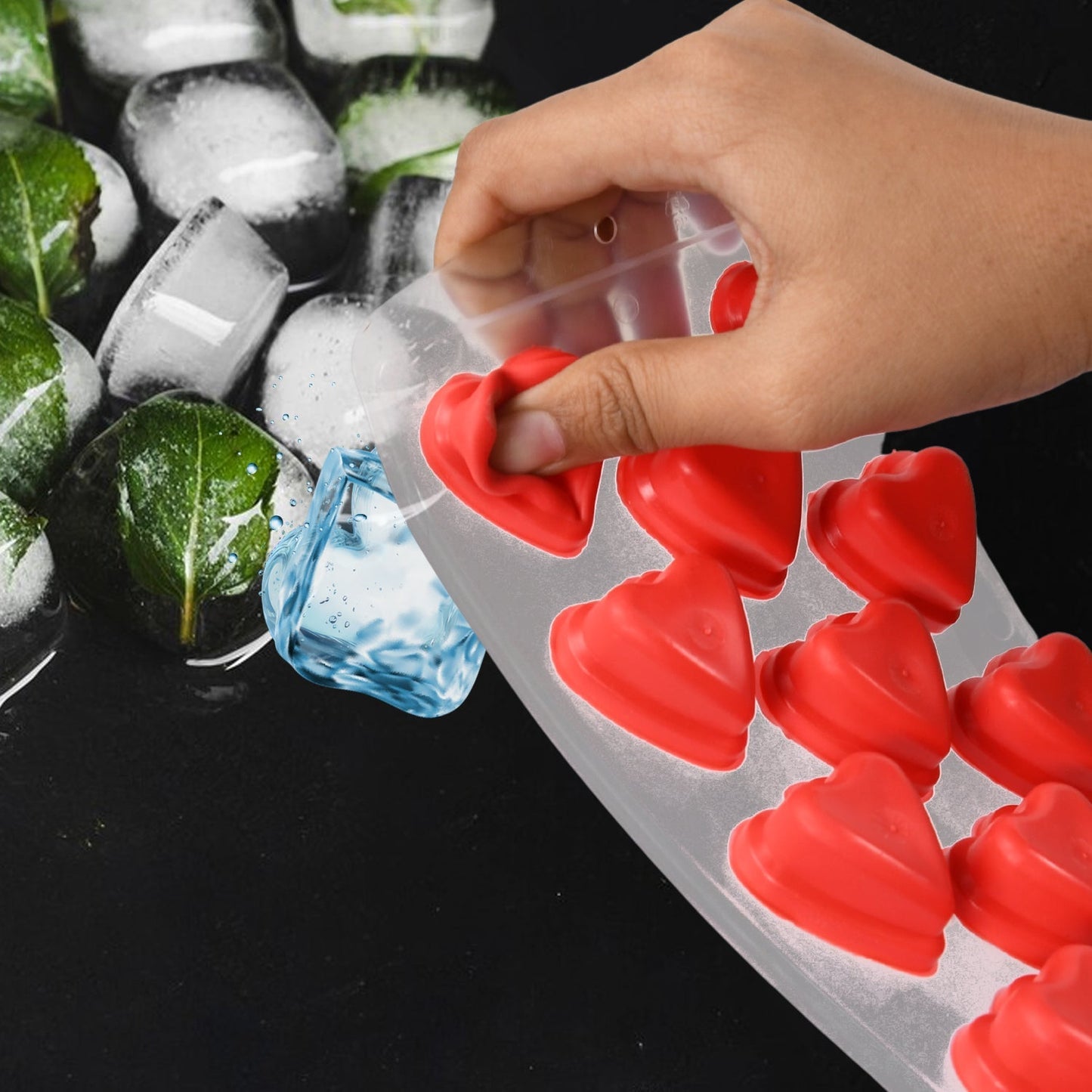 Silicone Mold Ice Cube Tray Creative Sweet Multi Type Ice Tray , Ice Cube Trays Multi Fruit Shape Ice Tray (1 Pc) - infinityexculsivestore.com