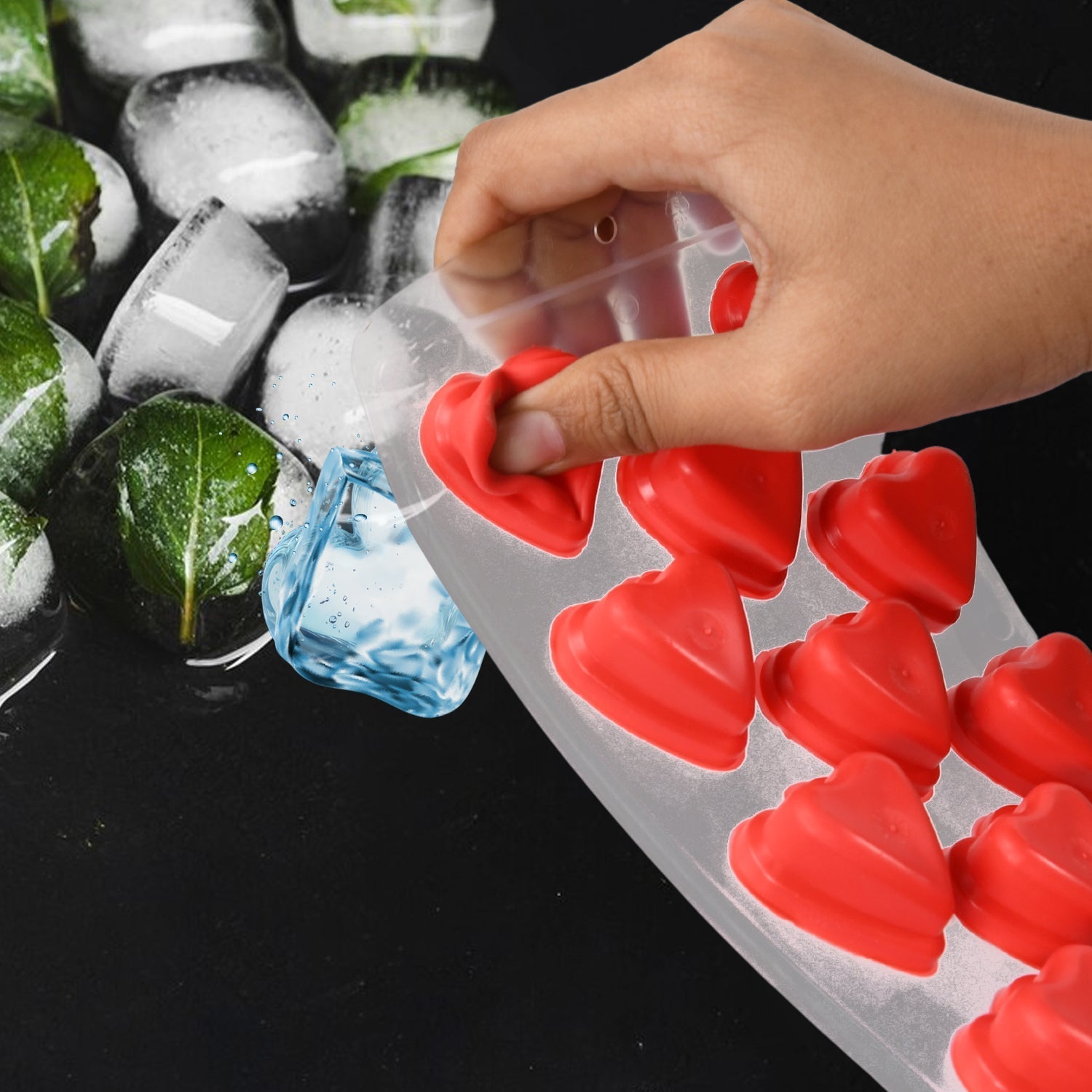 Silicone Mold Ice Cube Tray Creative Sweet Multi Type Ice Tray , Ice Cube Trays Multi Fruit Shape Ice Tray (1 Pc) - infinityexculsivestore.com