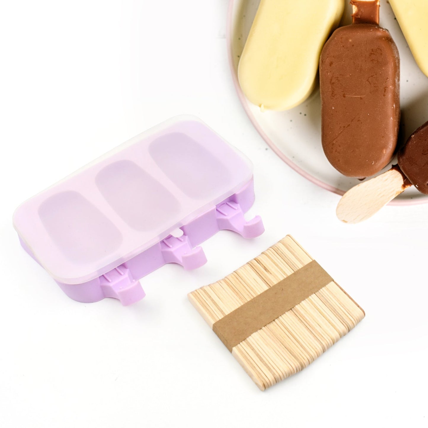 Silicone Popsicle Molds, Ice Pop Maker Molds with Lids and Sticks for Kids DIY Homemade Ice Cream, (With 50 Sticks) - infinityexculsivestore.com