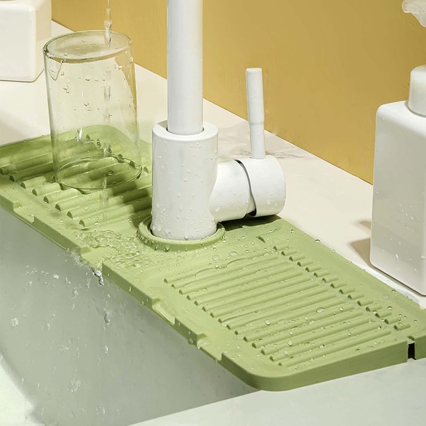 Silicone Sink Faucet Pad, Drip Protector Splash Countertop, Rubber Drying Mat, Sink Splash Guard for Kitchen Bathroom Bar. - infinityexculsivestore.com