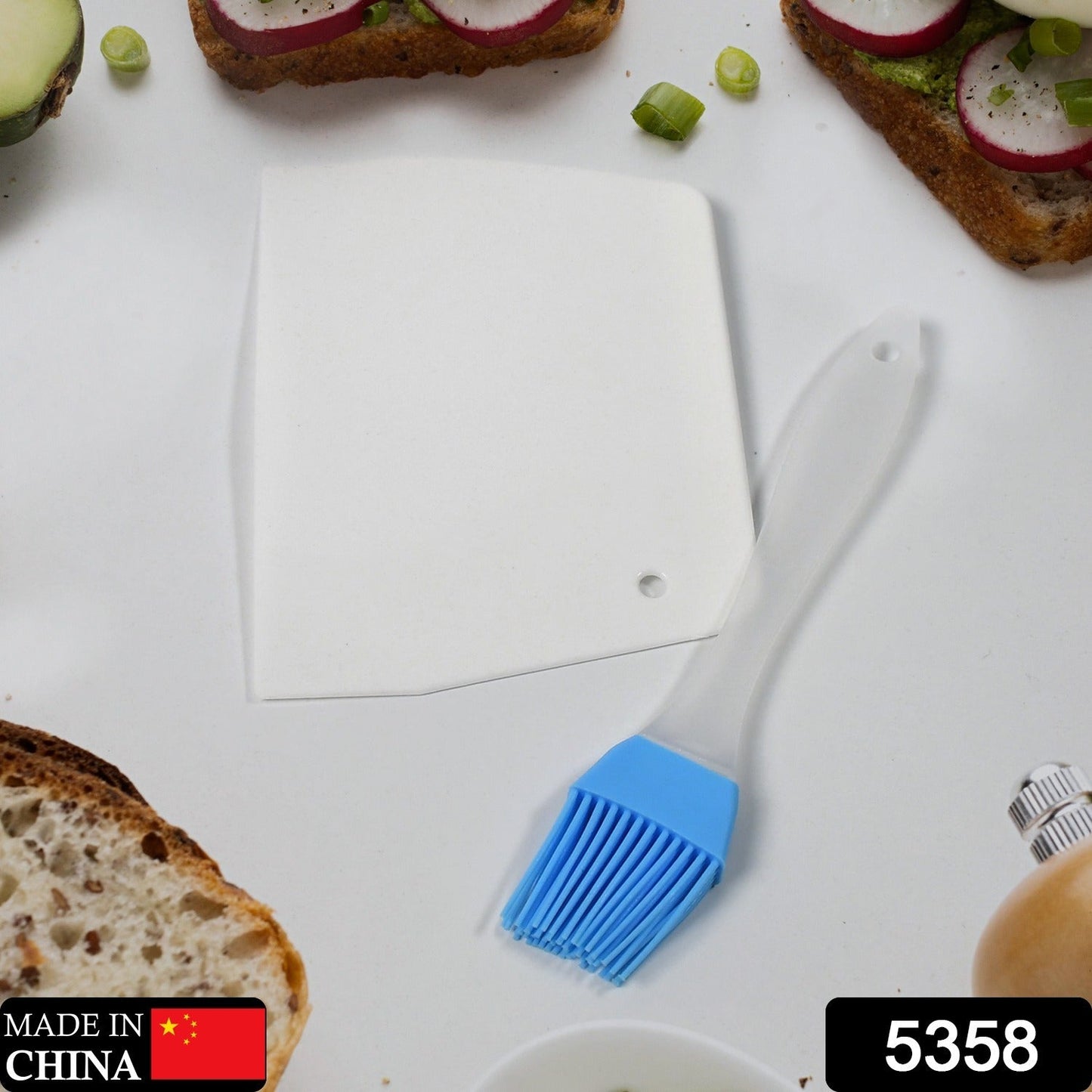 Silicone Spatula Brush And Cake Scraper For Cake Mixer, Decorating, Cooking, Baking and Glazing ( Set of 2pc ) - infinityexculsivestore.com