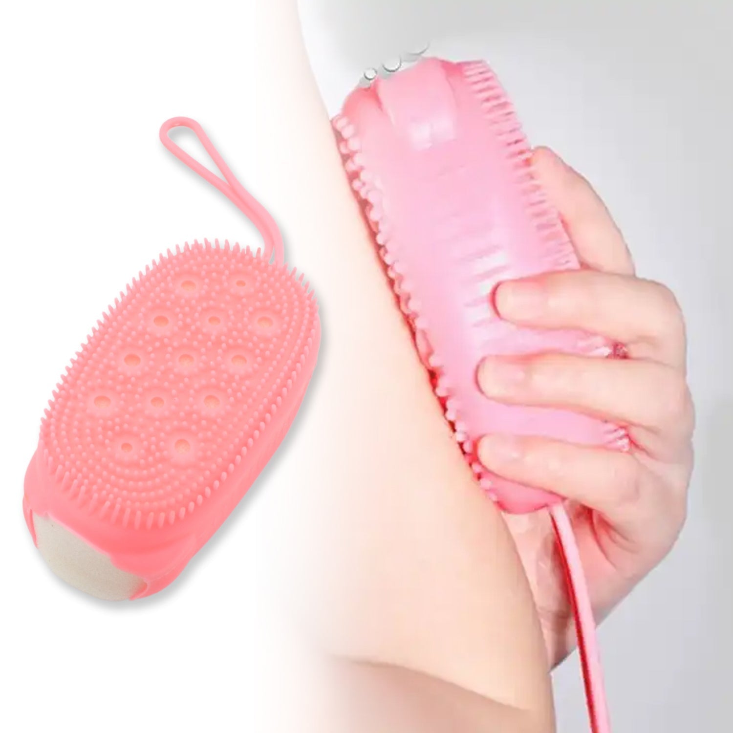 Silicone Super Soft Silicone Bath Brush Double - Sided Body Scrubber Brush for Deep Cleasing Exfoliating, Ultra - Soft Scrubber(1 pc) - infinityexculsivestore.com