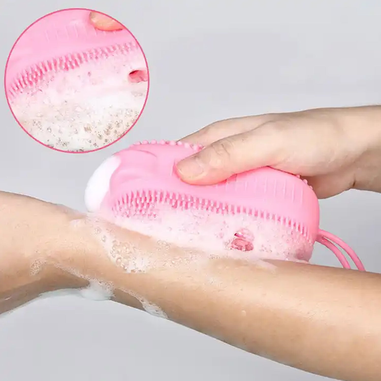 Silicone Super Soft Silicone Bath Brush Double - Sided Body Scrubber Brush for Deep Cleasing Exfoliating, Ultra - Soft Scrubber(1 pc) - infinityexculsivestore.com