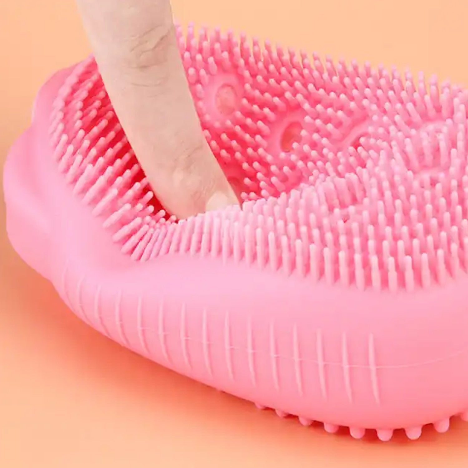 Silicone Super Soft Silicone Bath Brush Double - Sided Body Scrubber Brush for Deep Cleasing Exfoliating, Ultra - Soft Scrubber(1 pc) - infinityexculsivestore.com