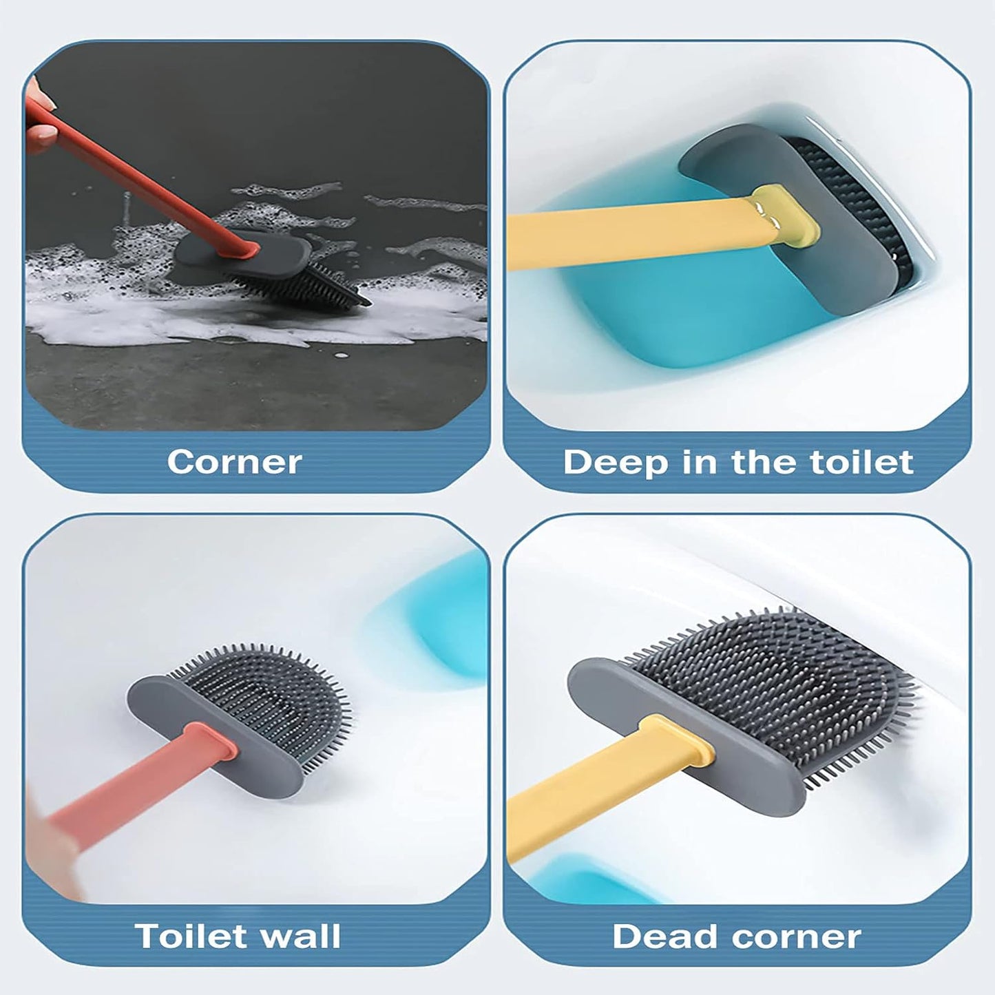Silicone Toilet Brush with Holder (Without Box) - infinityexculsivestore.com