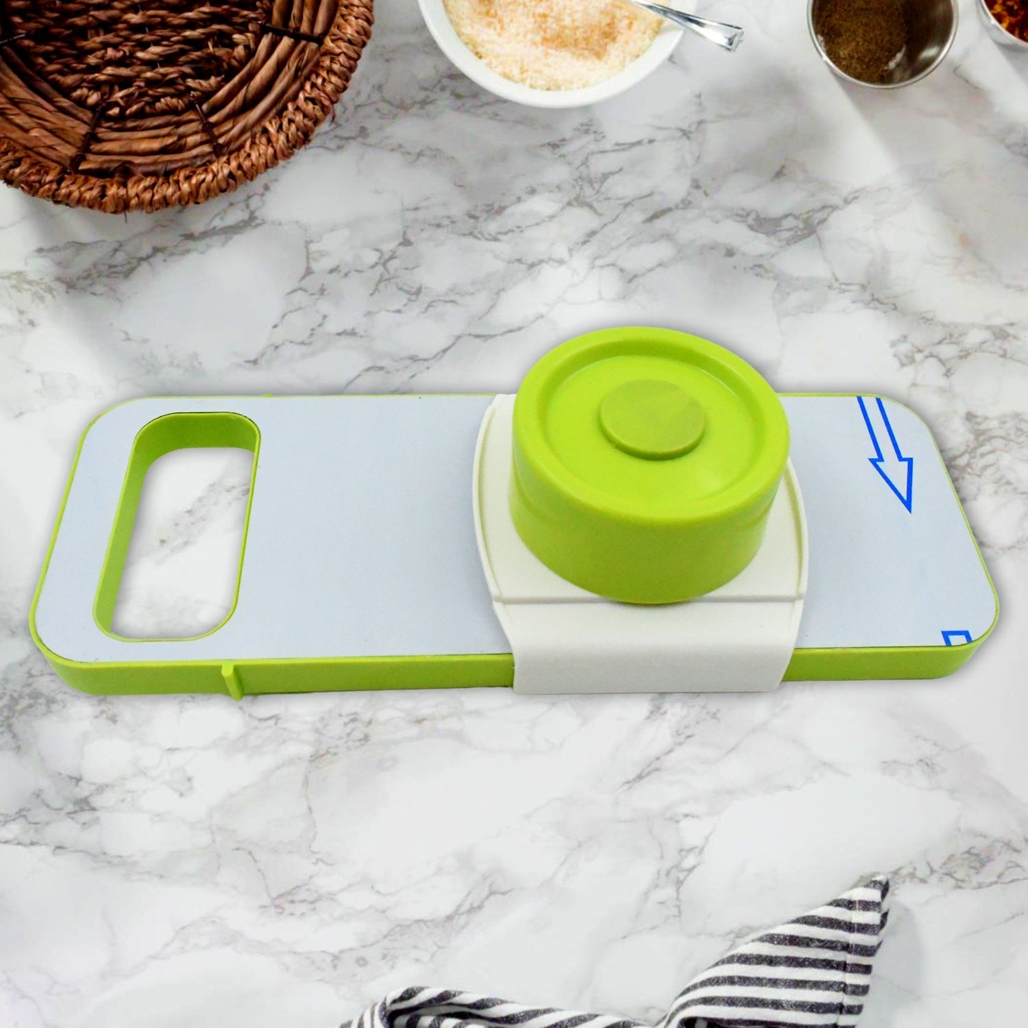 Slicer for Kitchen 5 in 1 Foldable Vegetable Slicer Blade Potato Cutter, Veggie Slicer, Onion Slicer, Julienne Grater with Protective Guards, Stainless Steel Blade - infinityexculsivestore.com