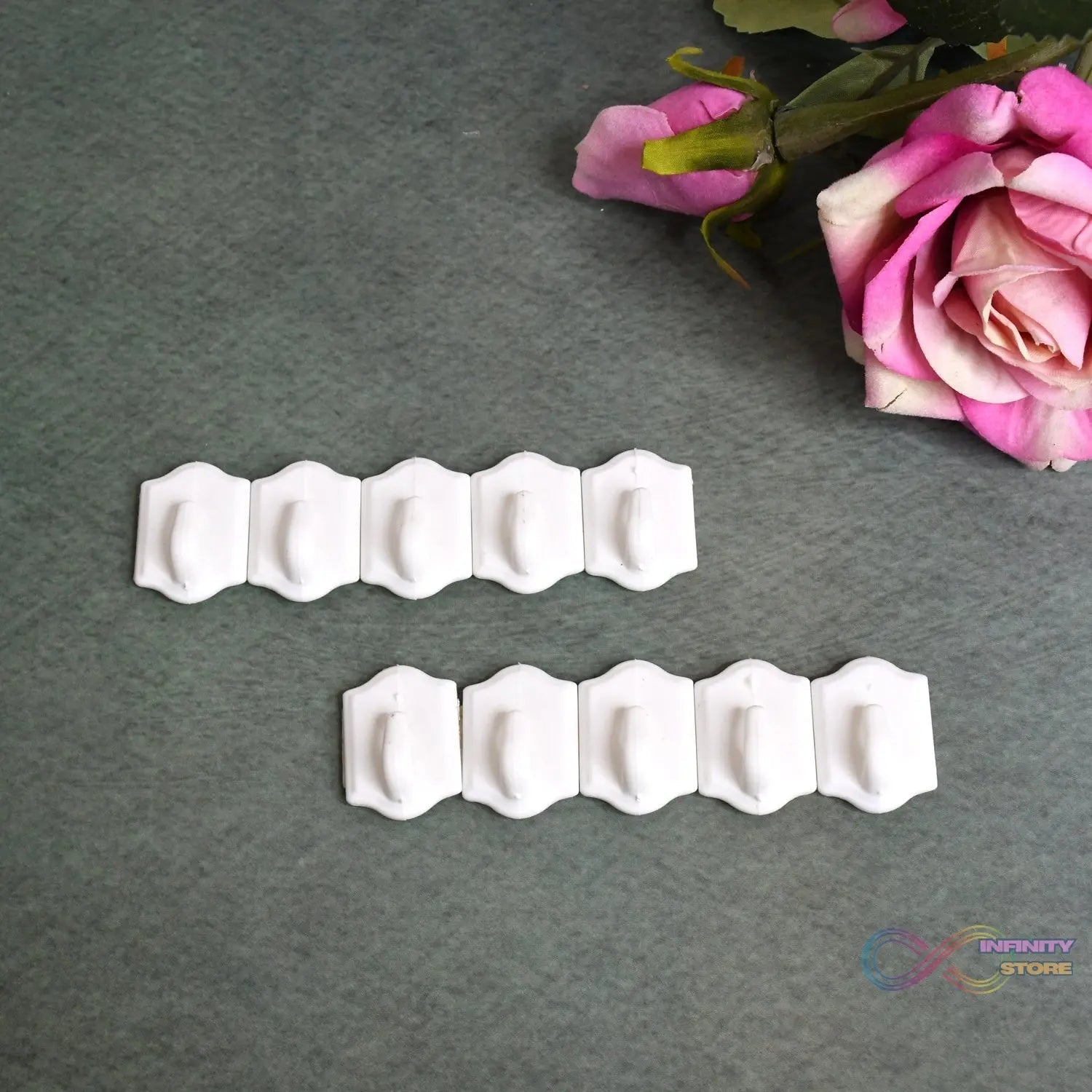 Small Adhesive Hooks for Wall Hanging Adhesive Hooks (10 pcs Set) - infinityexculsivestore.com