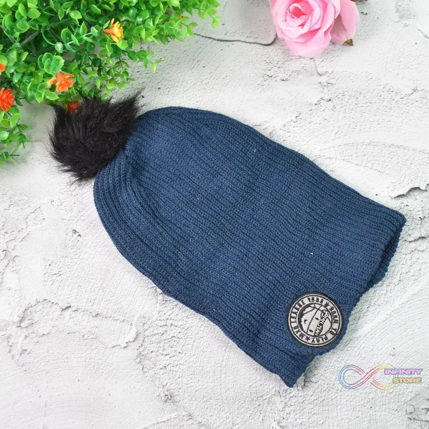 Small Cap for Winter Woolen Knitted Inside Fur Caps (1 Pc / Mix Design & Color) - infinityexculsivestore.com