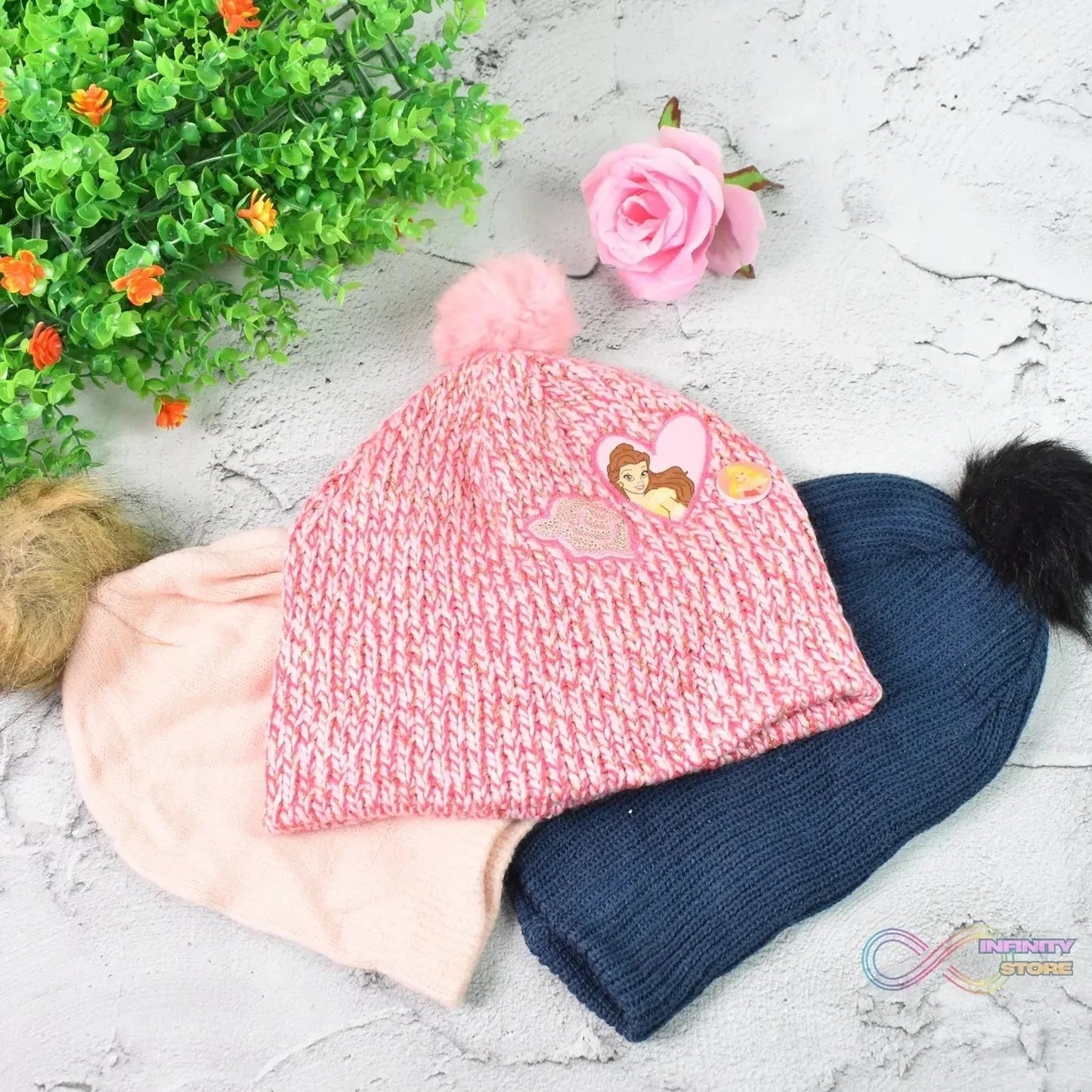 Small Cap for Winter Woolen Knitted Inside Fur Caps (1 Pc / Mix Design & Color) - infinityexculsivestore.com