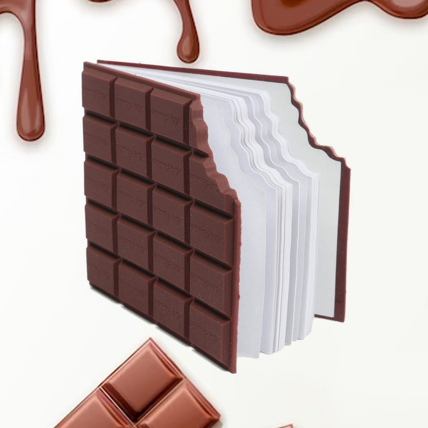 Small Chocolate Scented Diary Memo Notebook in Rectangular Chocolate Bite Shape with Original Chocolate Smell Personal Pocket Diary, Dairy book with Plain Pages for Kids - infinityexculsivestore.com