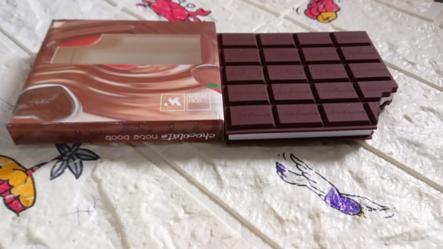 Small Chocolate Scented Diary Memo Notebook in Rectangular Chocolate Bite Shape with Original Chocolate Smell Personal Pocket Diary, Dairy book with Plain Pages for Kids - infinityexculsivestore.com