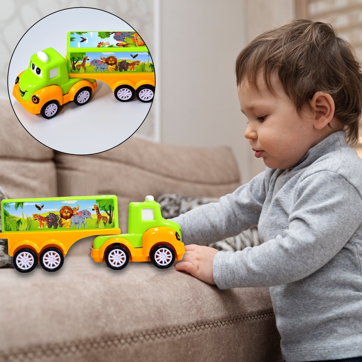 Small Green and yellow Toy Truck. - infinityexculsivestore.com