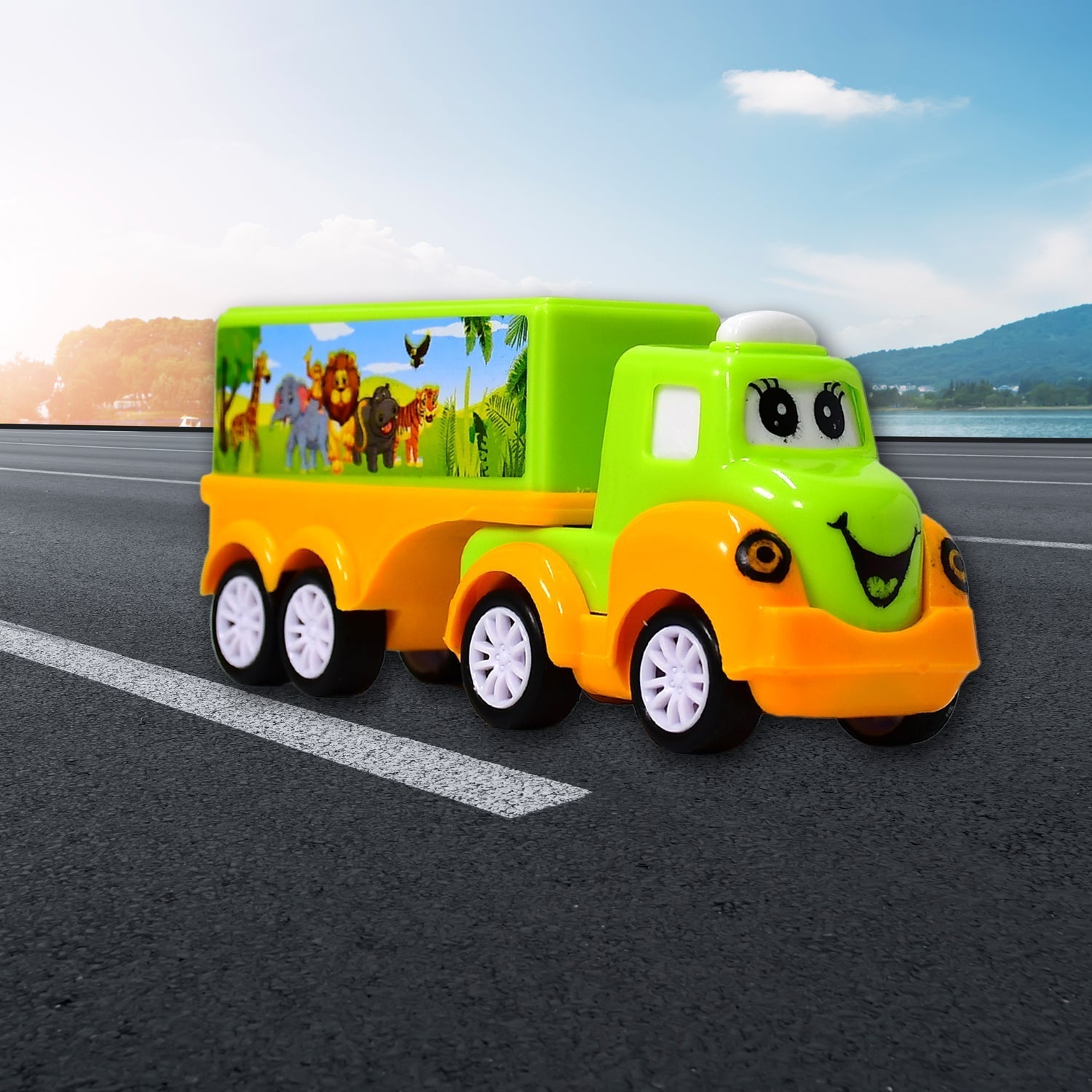 Small Green and yellow Toy Truck. - infinityexculsivestore.com