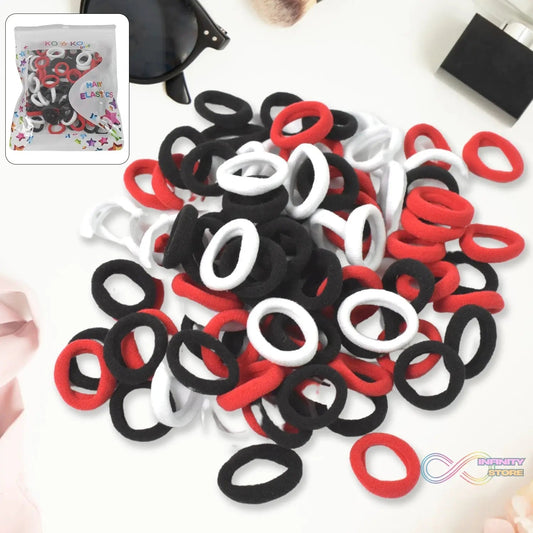 Small Hairbands Bands for Hair Rubber Bands (Pack of 50 / Multicolour) - infinityexculsivestore.com