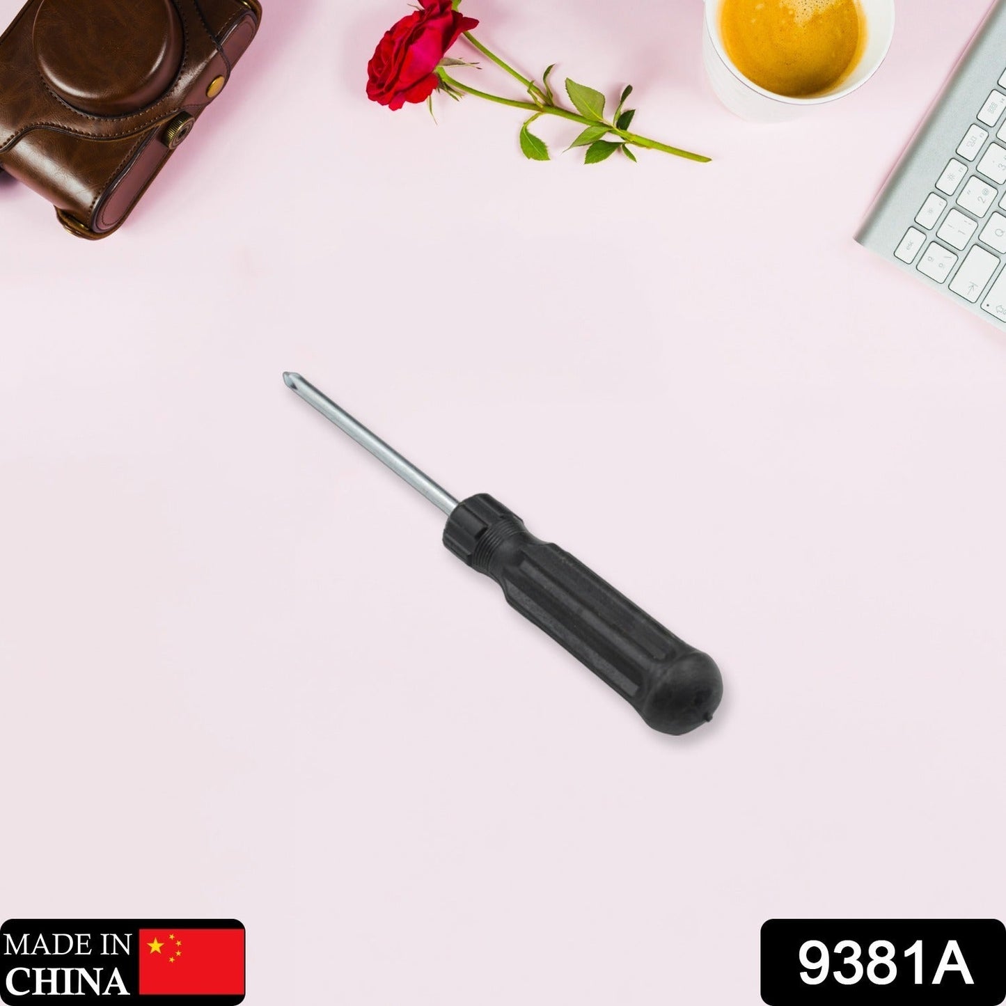 Small Pocket Size Slotted Cross Head Flat Magnetic Screwdriver, Small Slotted Screwdriver Flat Head with Black Handle for Small Appliances (1 Pc) - infinityexculsivestore.com