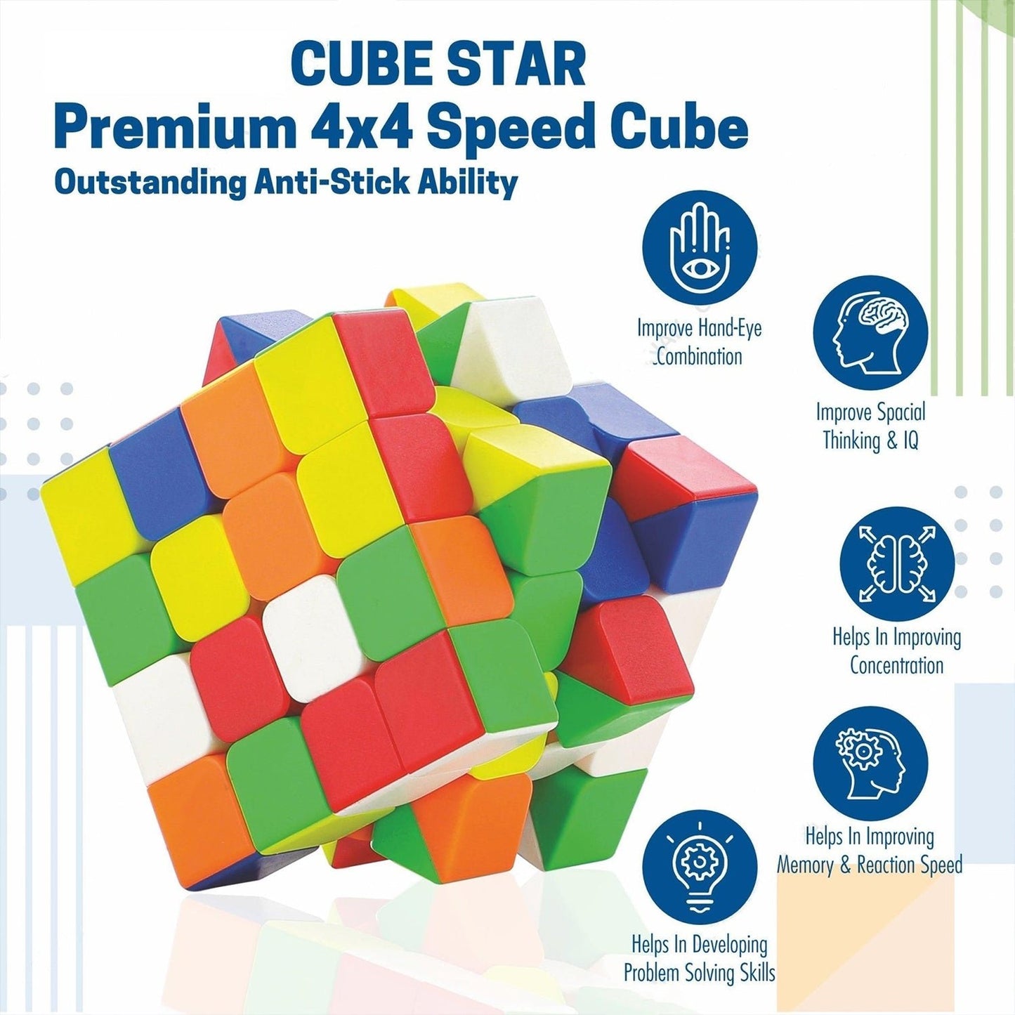 Small Puzzles Cubes 4×4×4 High Speed Sticker Less Magic Cube Game, Kids and Professionals Magic Cube Puzzle Toy, Pack of 1, 8+ Years - infinityexculsivestore.com