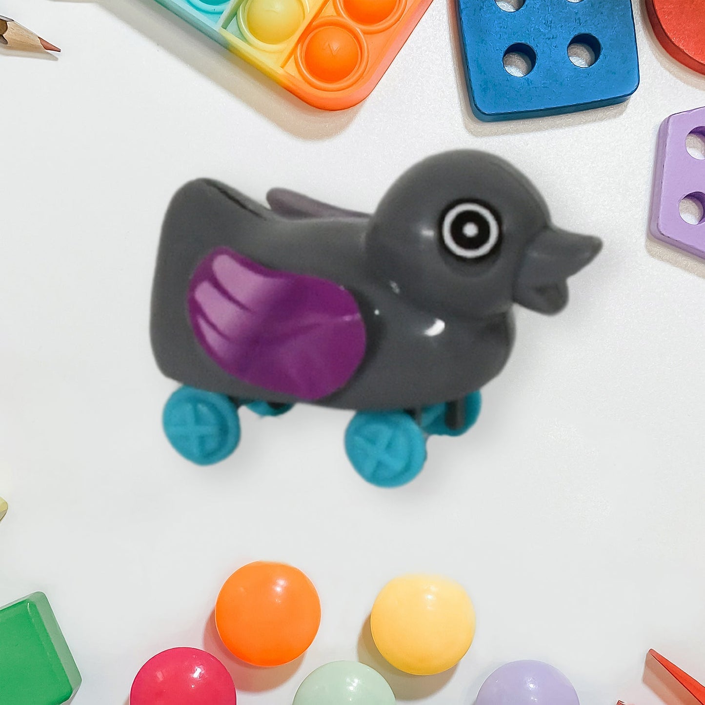 Small push back duck toy, Ejectable spring tail duck, Small DIY duck Toy - infinityexculsivestore.com