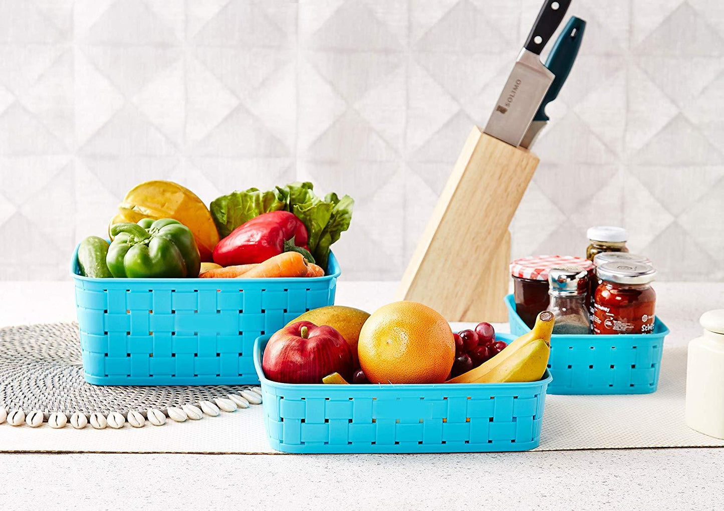 Smart Baskets for Storage(Set of 3) Sky Blue - infinityexculsivestore.com