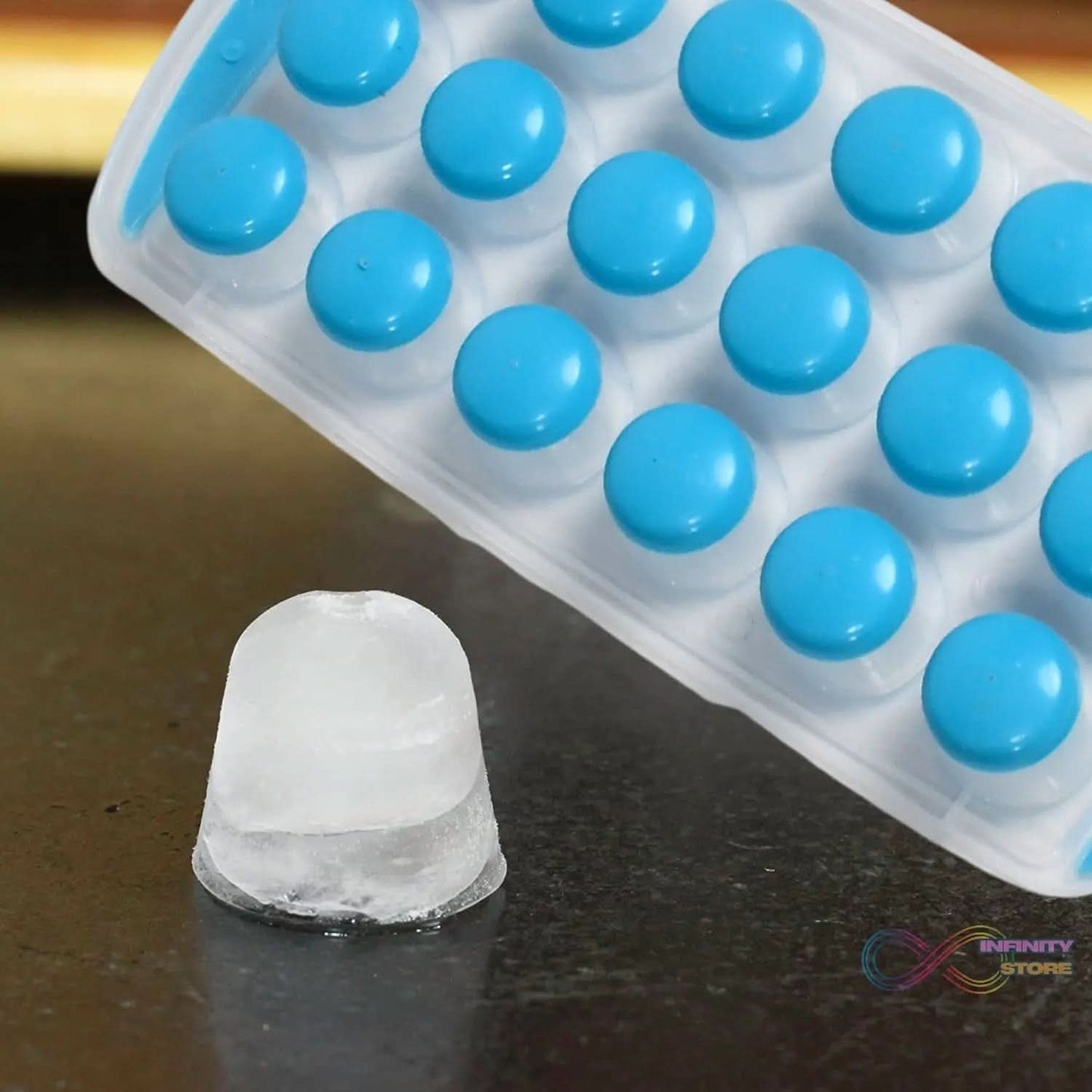 Smart Push Pop Out Round Shape Mini Ice Cube Trays with Flexible Silicone Bottom | Round Shape Silicone Chocolate Mold Maker Ice Cube Tray Freeze Mold - infinityexculsivestore.com