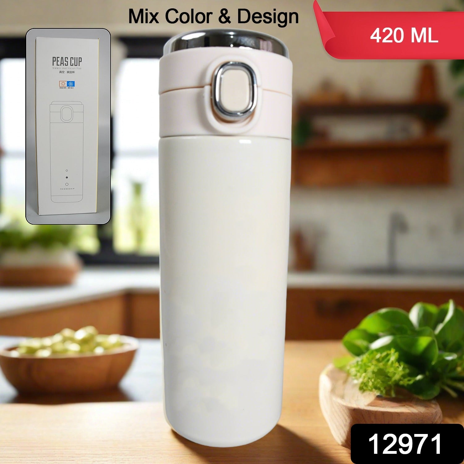 Smart Vacuum Insulated Water Bottle with LED Temperature Display, Cold & Hot | Leak Proof | Office Bottle | Gym | Home | Kitchen | Hiking | Trekking | Travel Bottle  (Mix Color & Design / 420 ML) - infinityexculsivestore.com