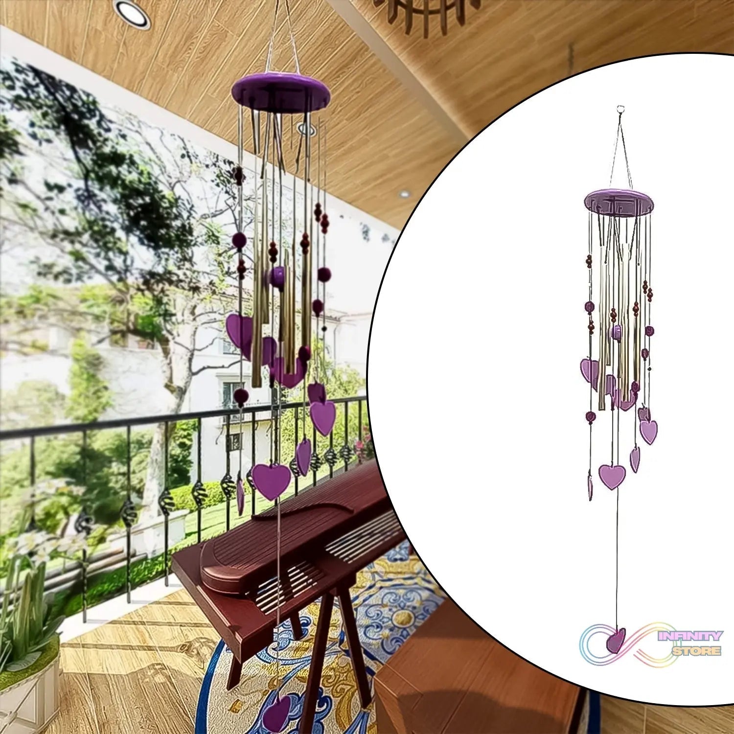 Smiley and Hearts Love Wind Chime (1 Pc) - infinityexculsivestore.com