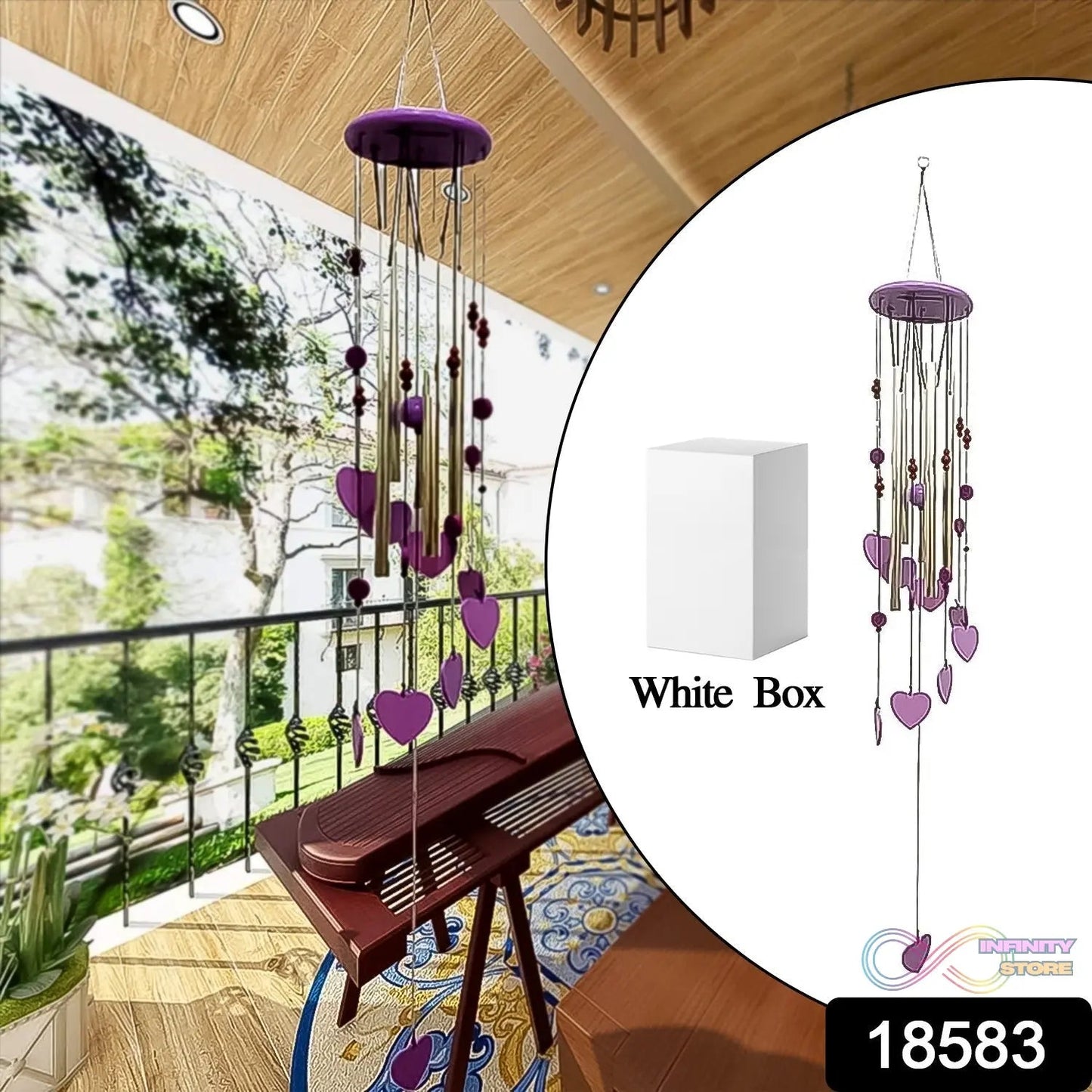 Smiley and Hearts Love Wind Chime (1 Pc) - infinityexculsivestore.com