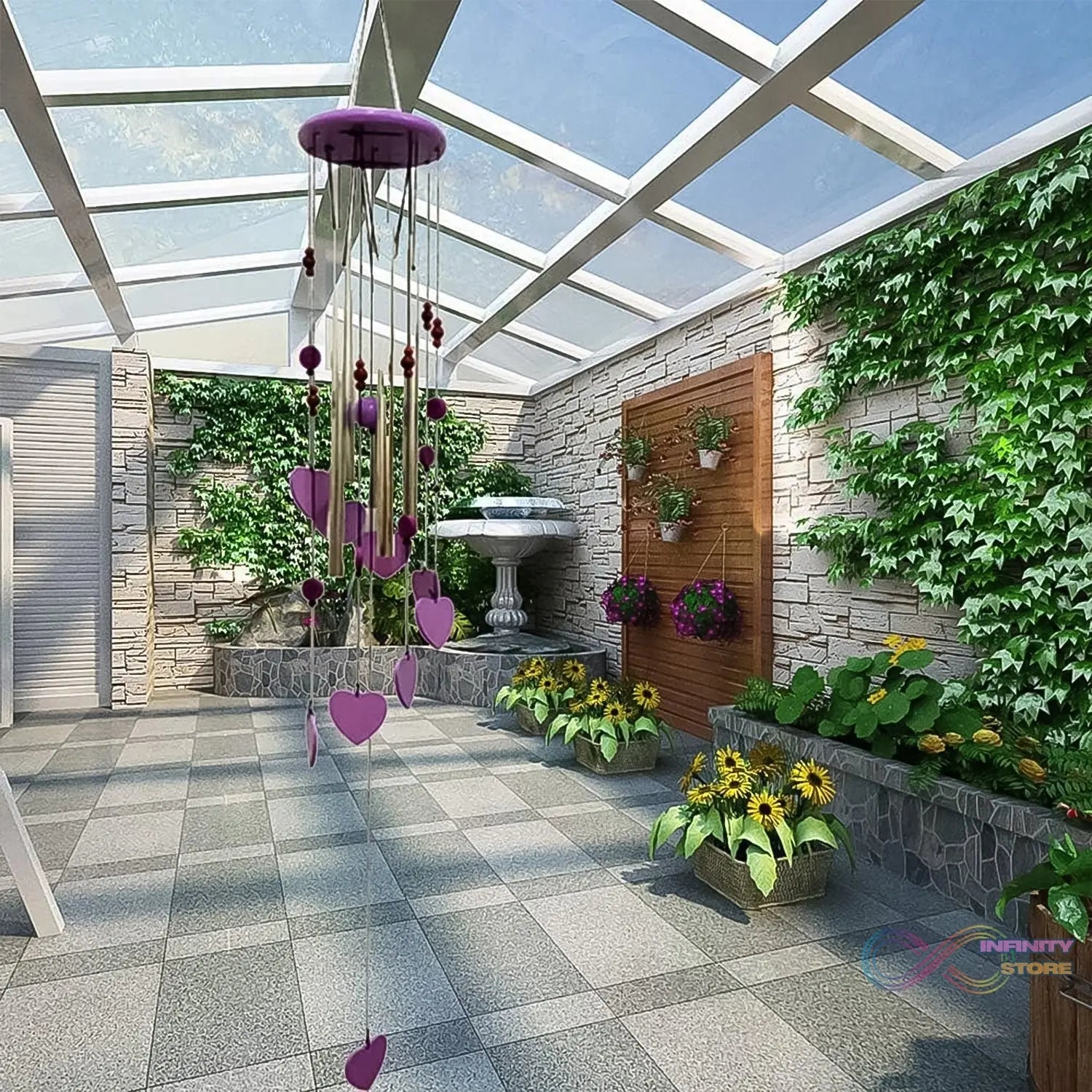 Smiley and Hearts Love Wind Chime (1 Pc) - infinityexculsivestore.com