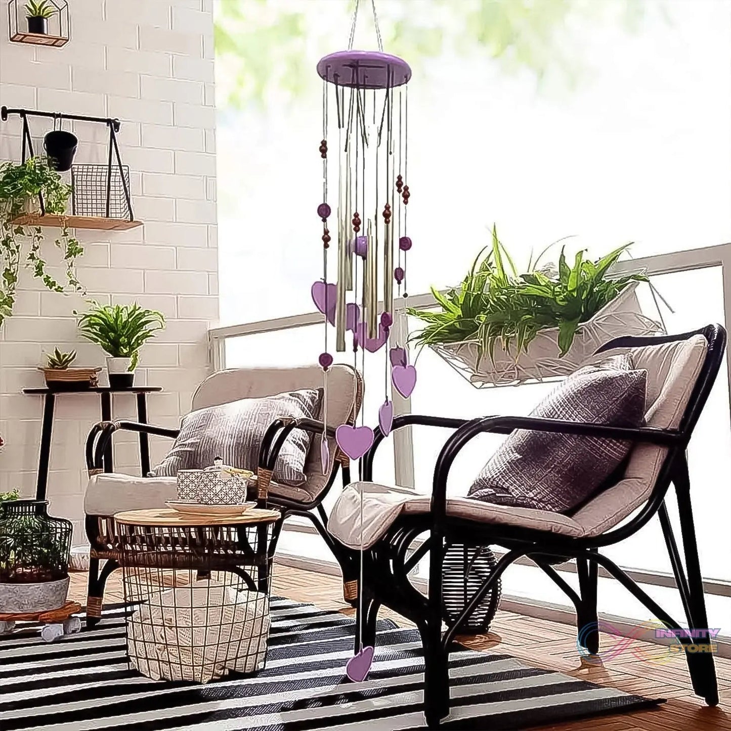 Smiley and Hearts Love Wind Chime (1 Pc) - infinityexculsivestore.com