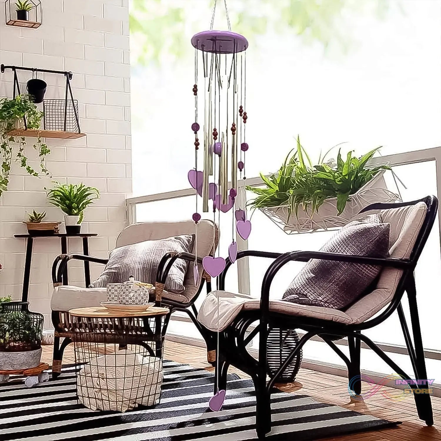 Smiley and Hearts Love Wind Chime (1 Pc) - infinityexculsivestore.com