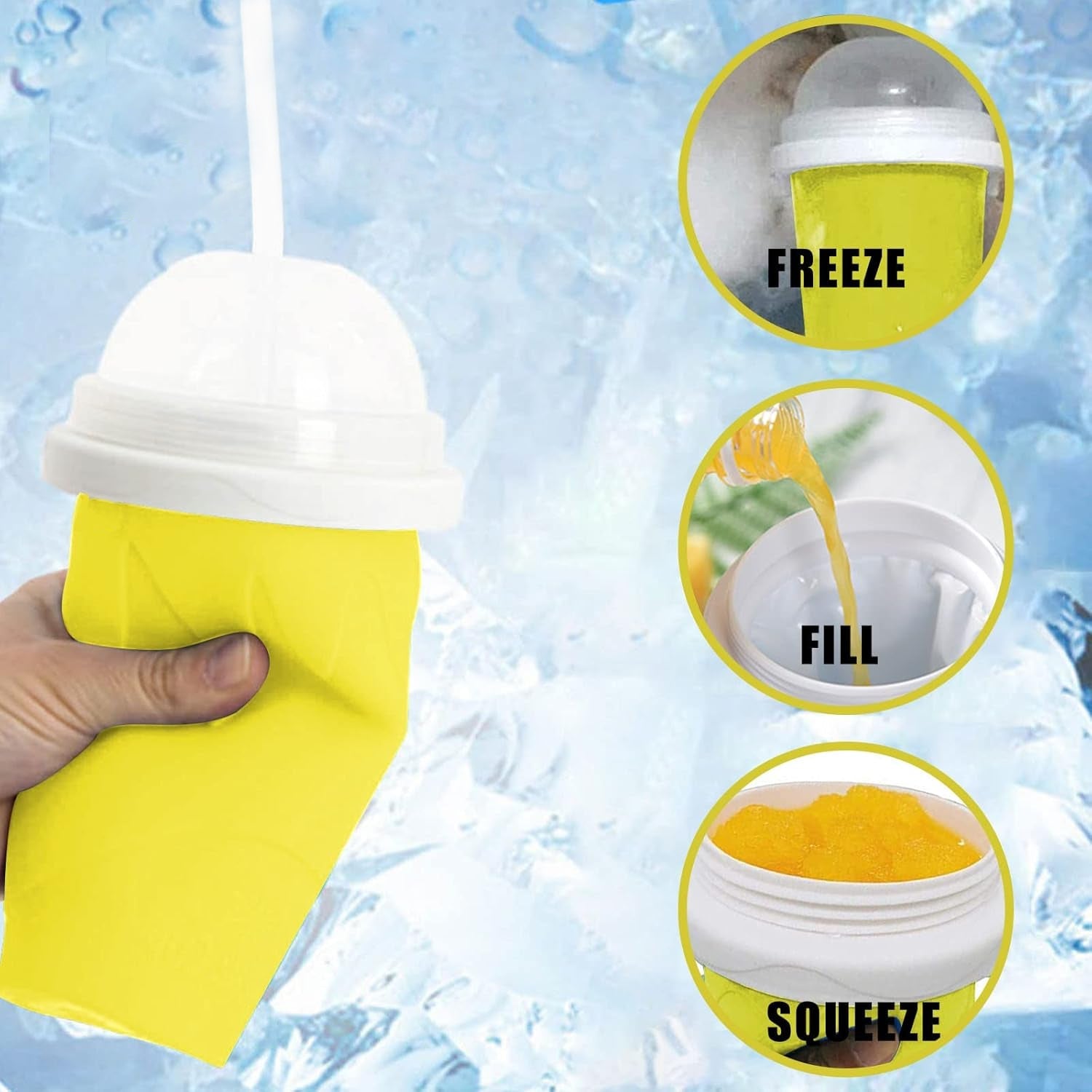 Smoothies Maker Cup, Magic Quick Frozen Smoothies Cup Cooling Cup Double Layer Squeeze Cup Slushy Maker (1 Pc) - infinityexculsivestore.com