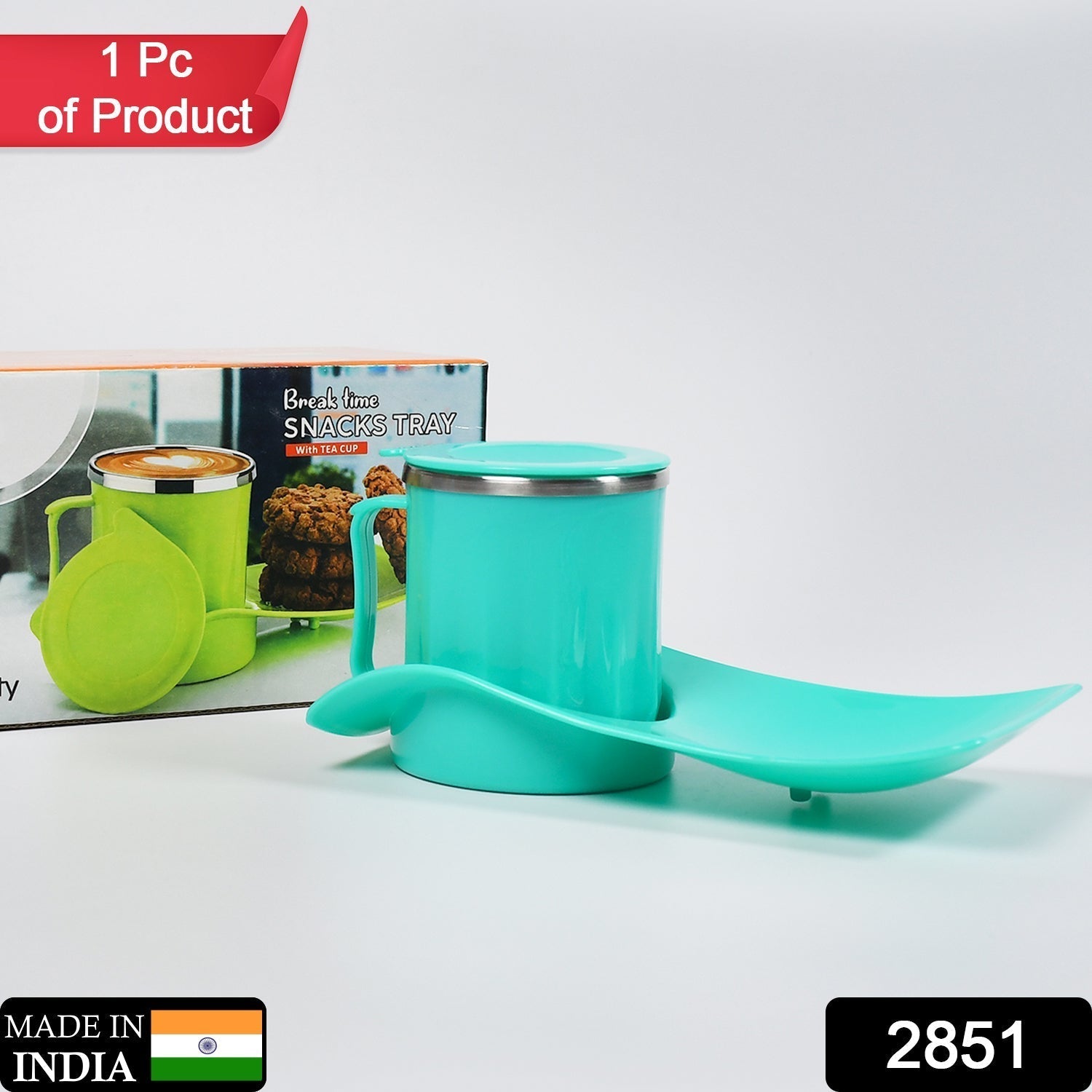 Snack Tray with 350ml Steel Cup for Kids & Home Use - infinityexculsivestore.com