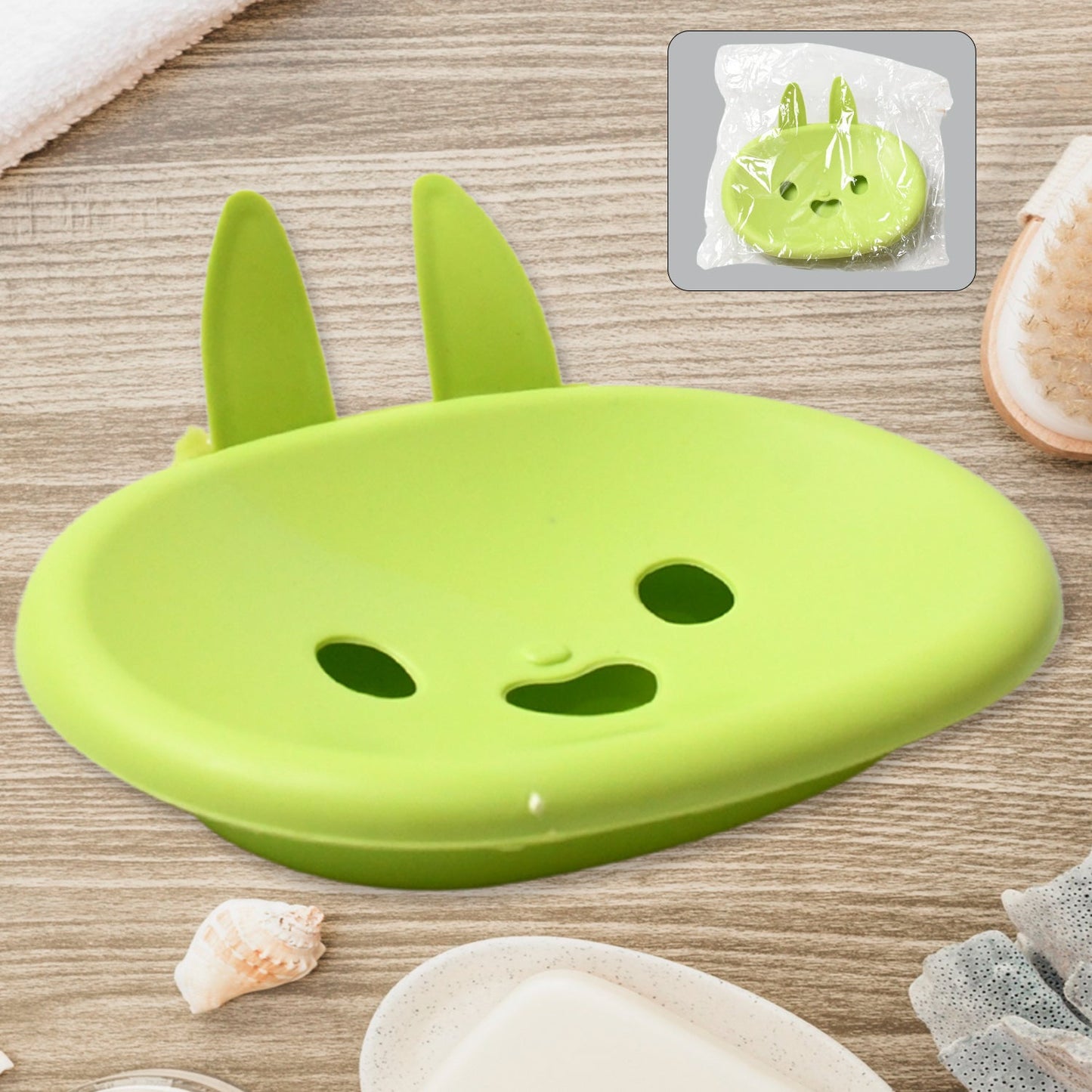 Soap Box Drain soap Box Cute Rabbit Shape Double soap Bowl Box Plastic Rack Storage Rack Bathroom Toilet Storage Box - infinityexculsivestore.com