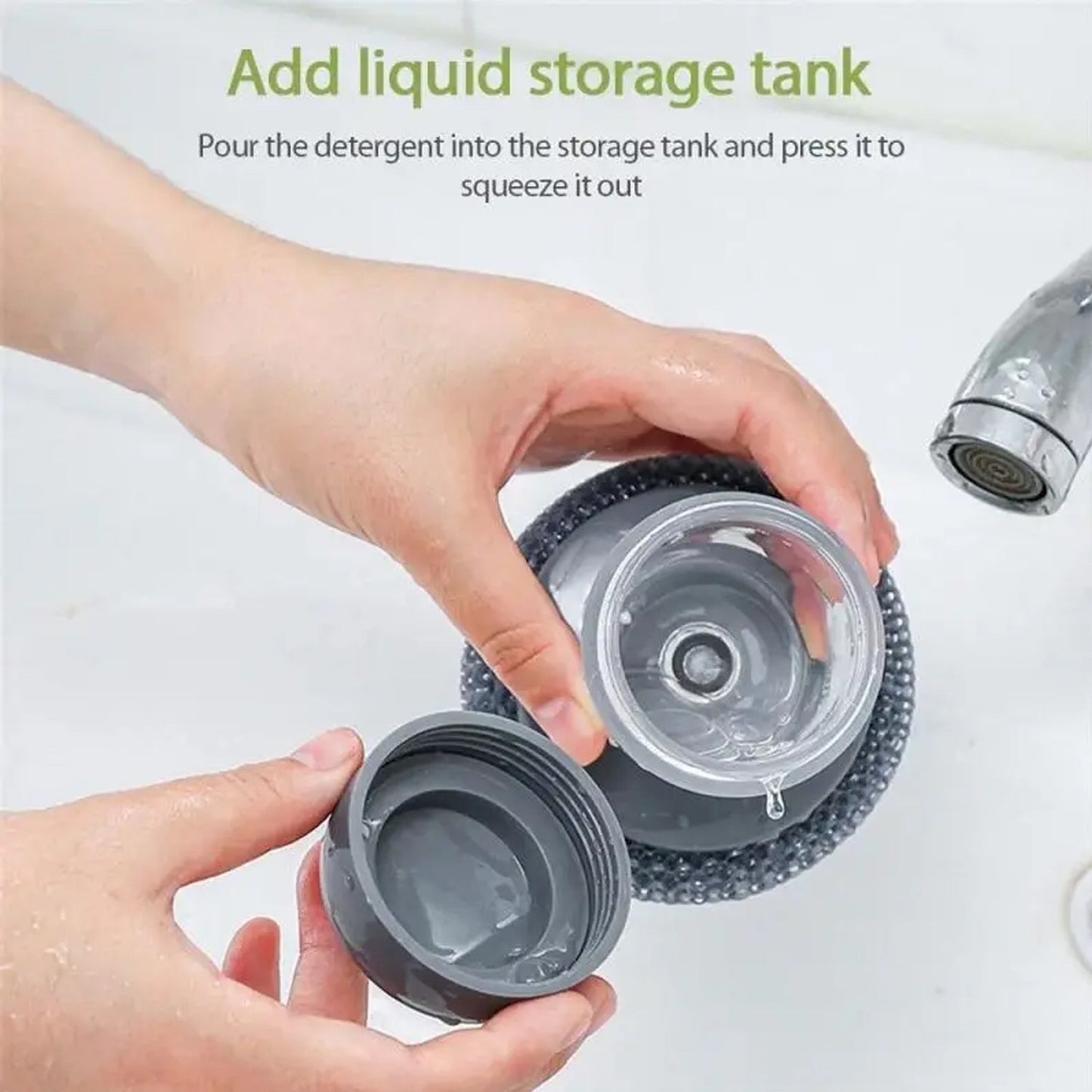 Soap Dispensing Dish Brush (1 Pc): Palm Brush, Kitchen Cleaning - infinityexculsivestore.com