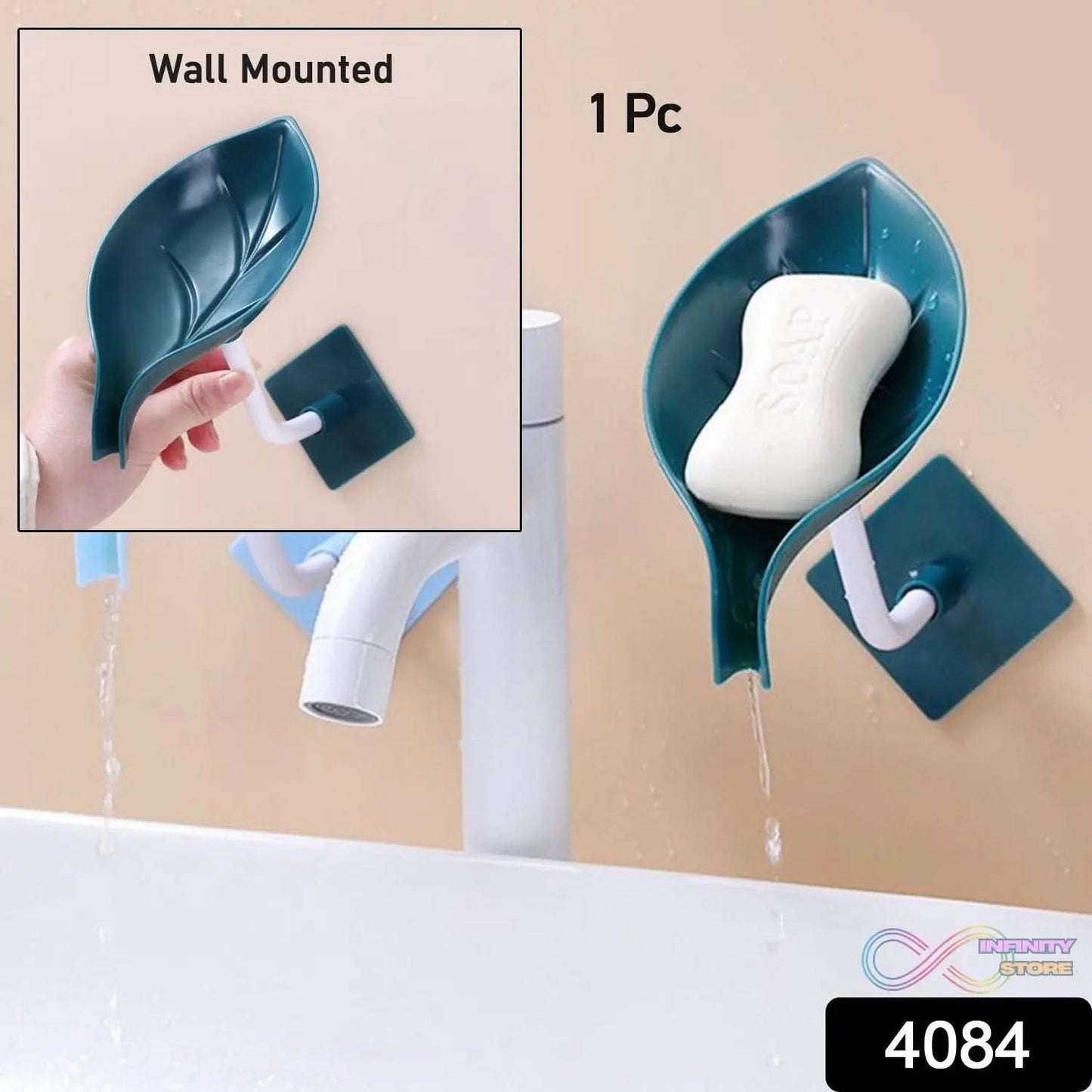 Soap Holder Leaf - Shape Self Draining Soap Dish Holder, With Suction Cup Soap Dish Suitable for Shower, Bathroom, Kitchen Sink - infinityexculsivestore.com