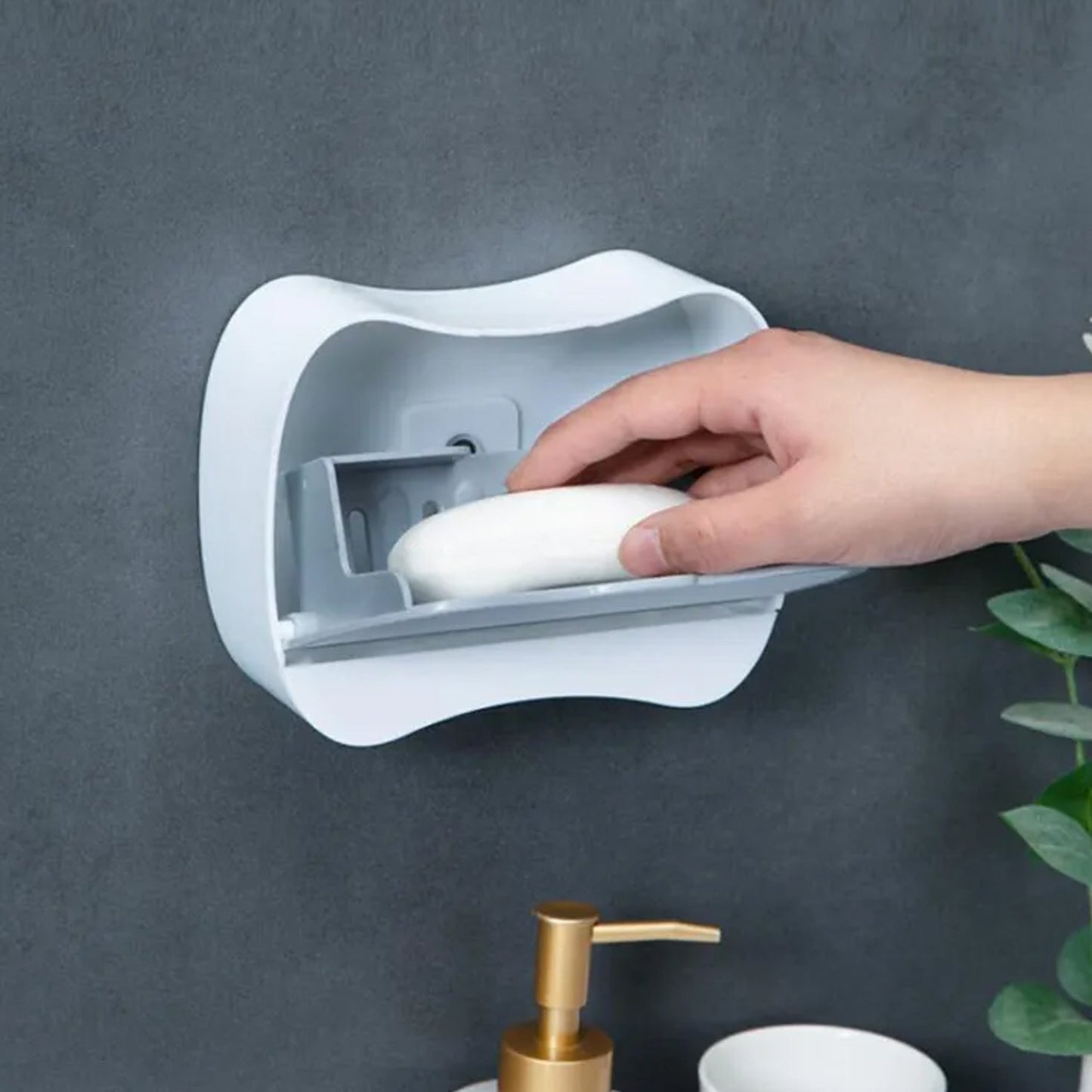 Soap Holder Travel Business Travel Hotel Portable Wall - mounted Soap Box Bathroom Toilet Punch - free Flip - type Drain Soap Box, Waterproof Space Saving (1 Pc) - infinityexculsivestore.com