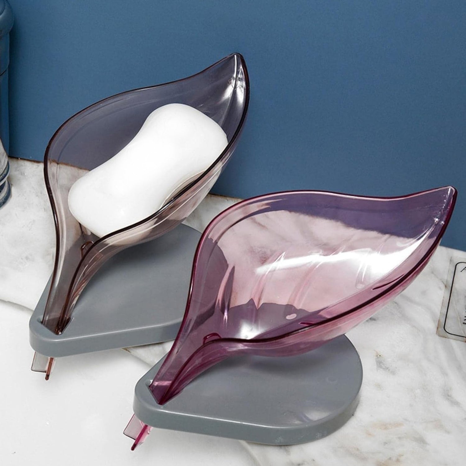 Soap Tray self draining Leaf soap Box Storage soap Box Rack Leaf Laundry soap Box with Suction Cup, Suitable for Bathroom and Kitchen Plastic Tray Rack (1 Pc) - infinityexculsivestore.com