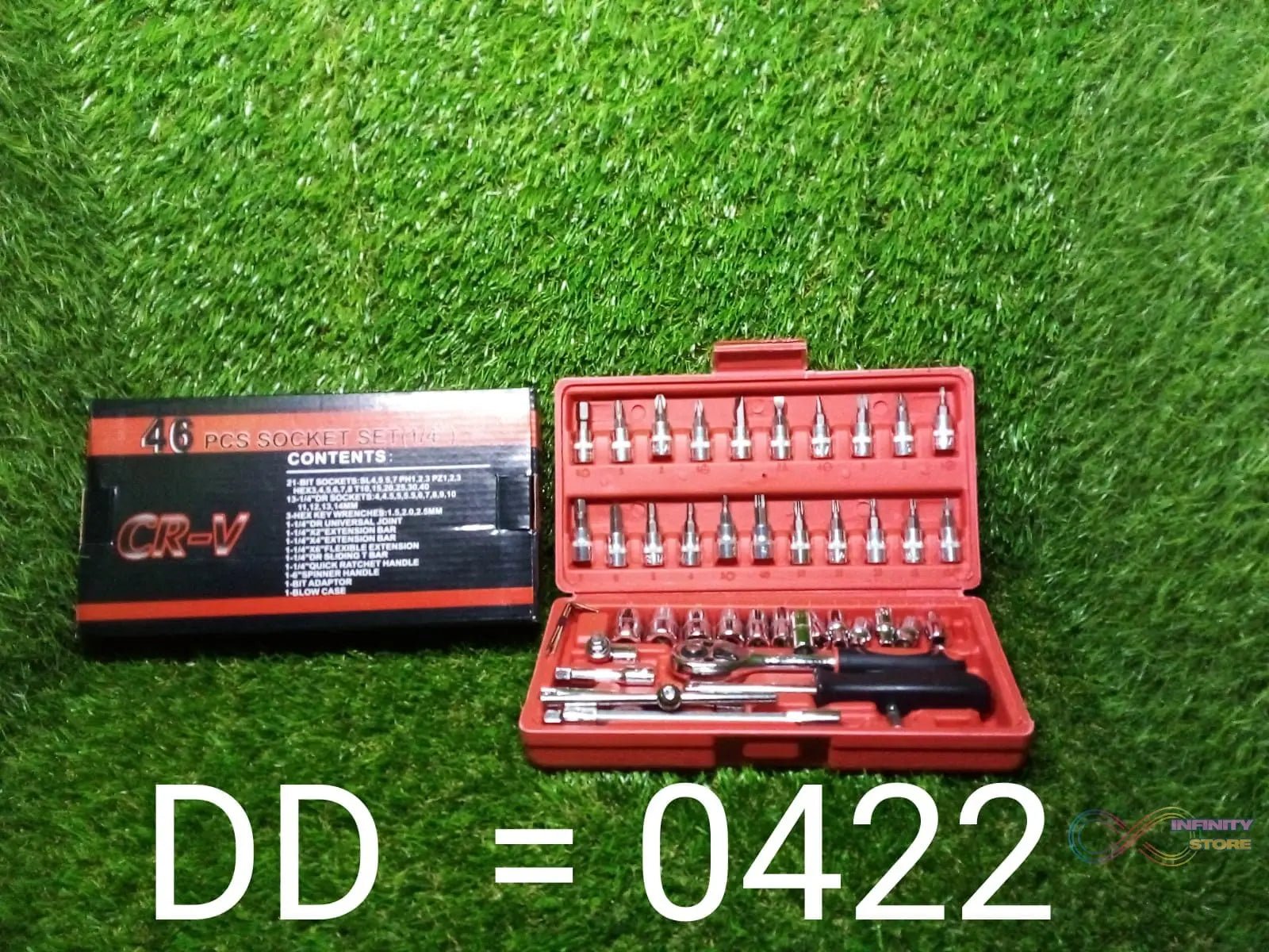 Socket 1 / 4 Inch Combination Repair Tool Kit (Red, 46 pcs) - infinityexculsivestore.com