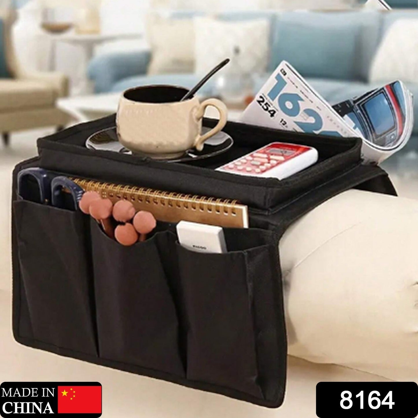 Sofa Arm Rest Hanging Storage Bag, Storage Bag for Sofa Ideal for Sorting Magazines Books (Black) - infinityexculsivestore.com